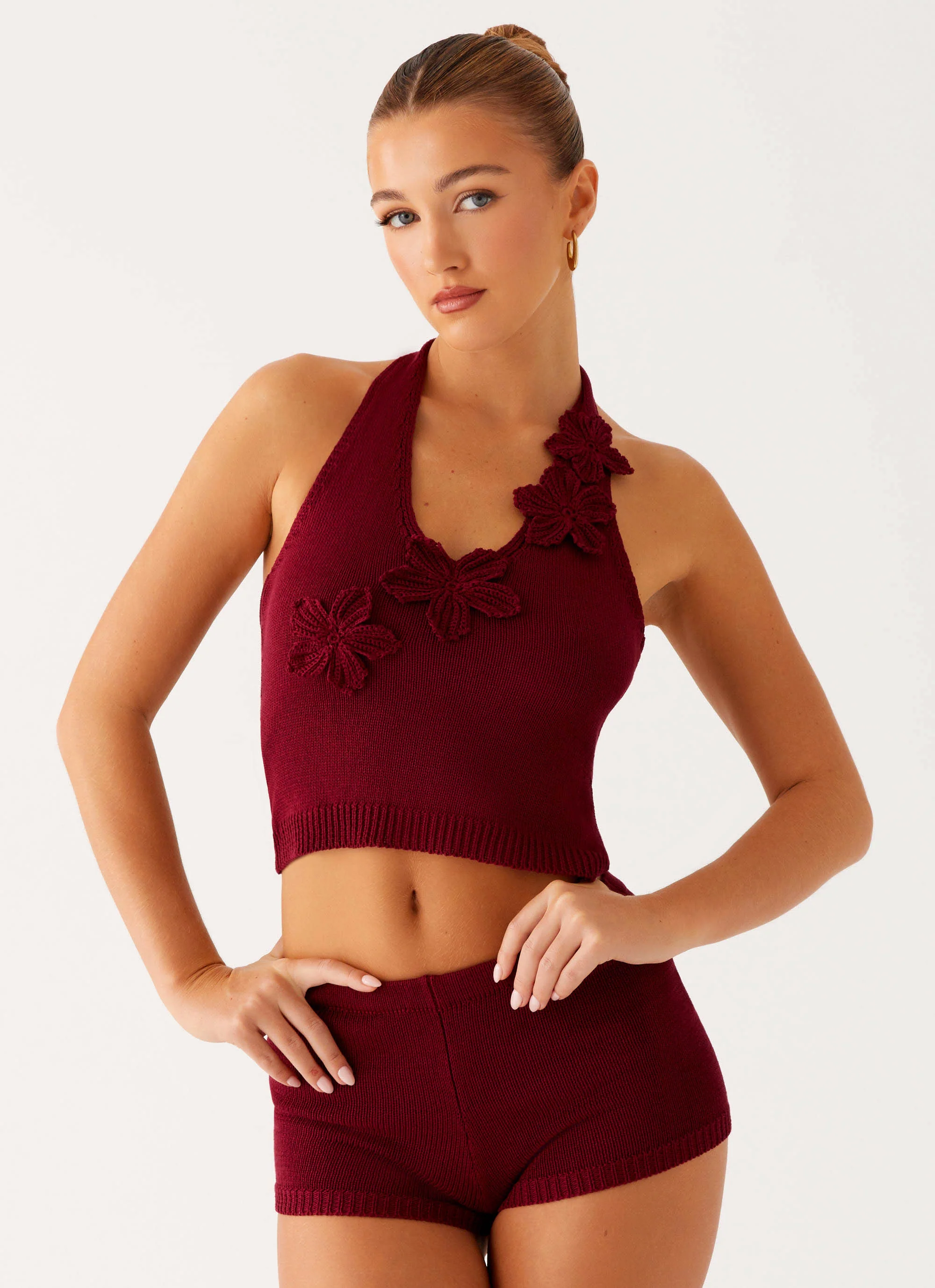 Miffy Crochet Top - Maroon