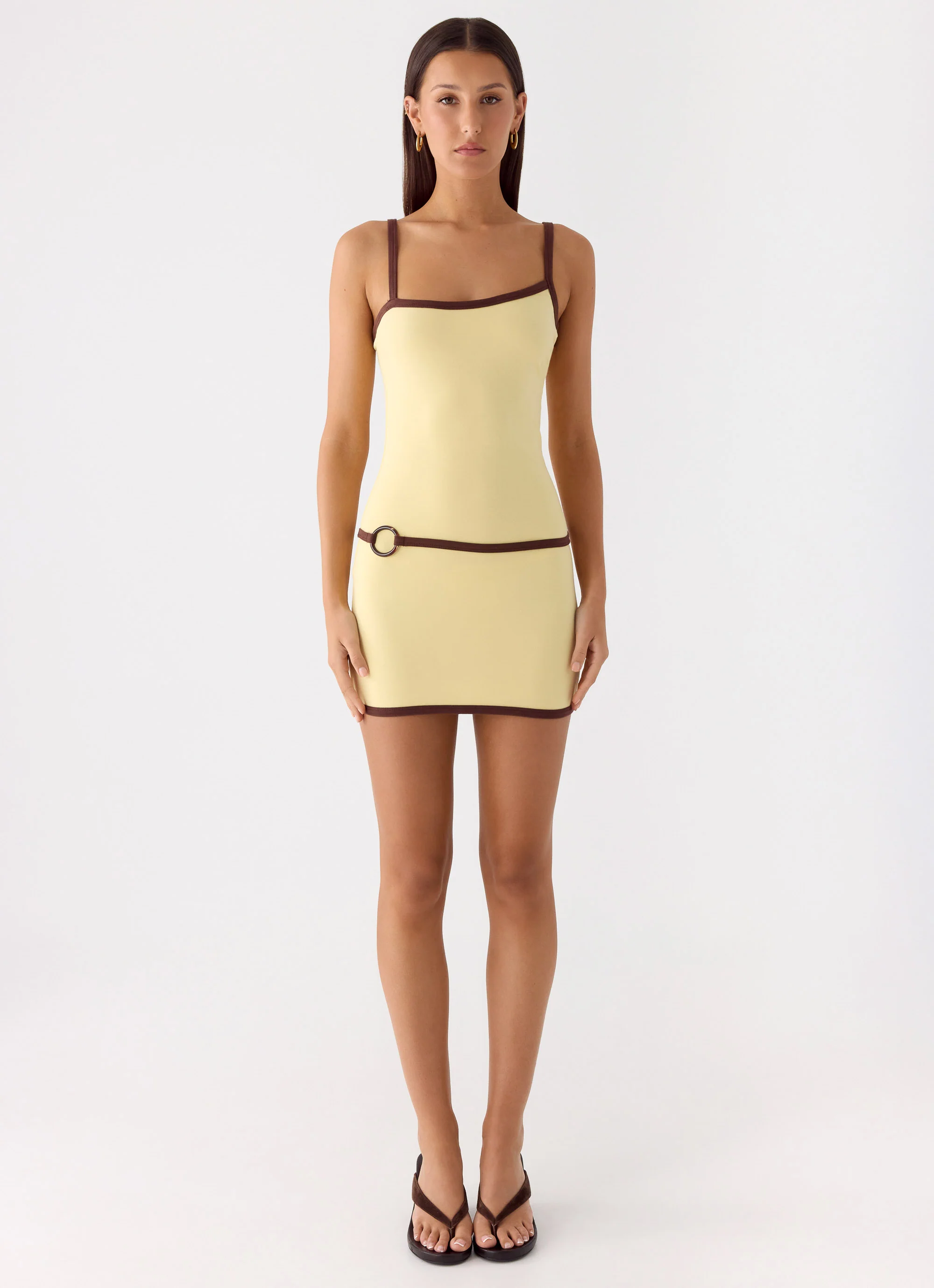 Felicia Asymmetrical Mini Dress - Yellow