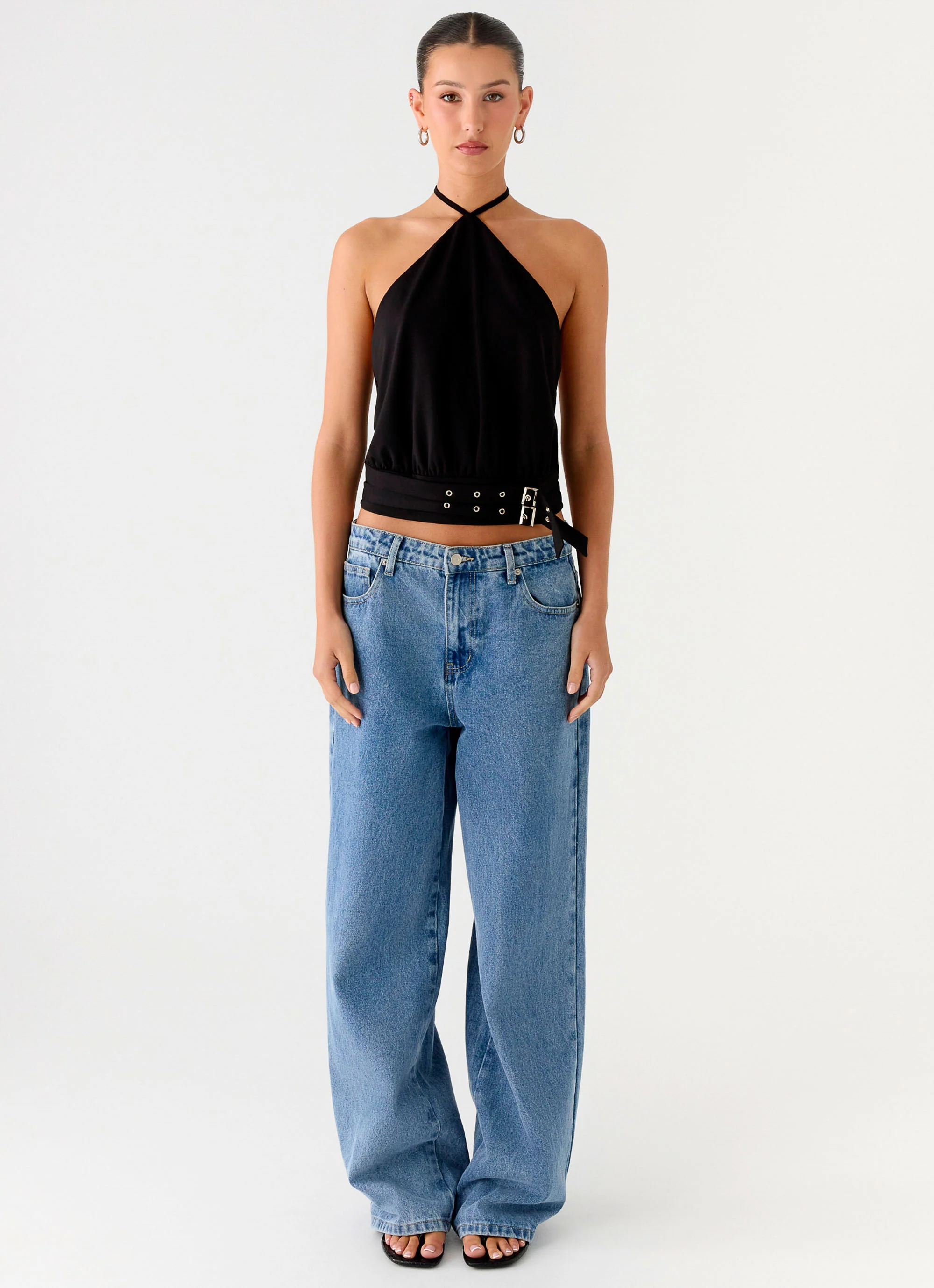 Mason Halter Neck Top - Black