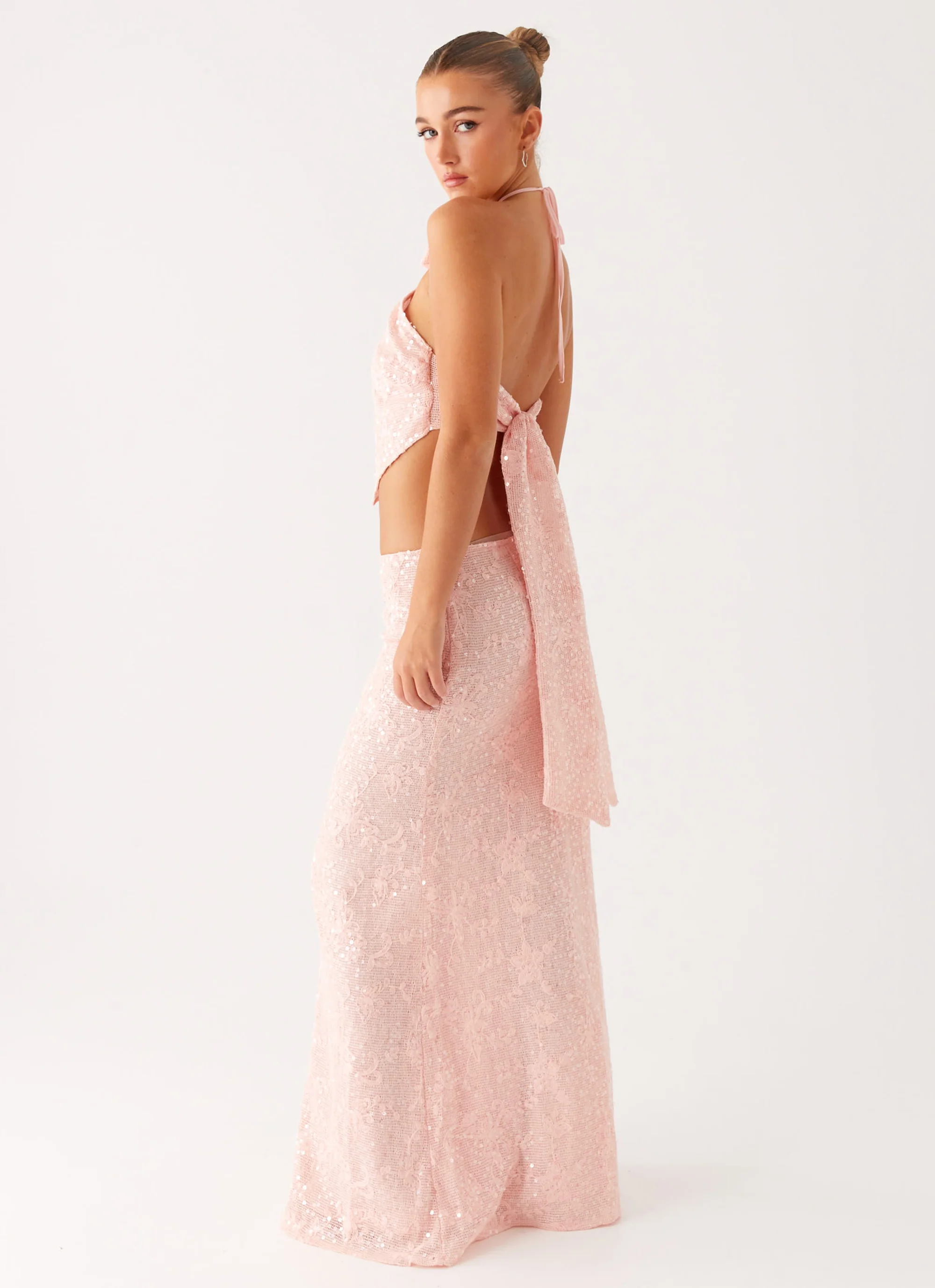 Nico Sequin Maxi Skirt - Pink