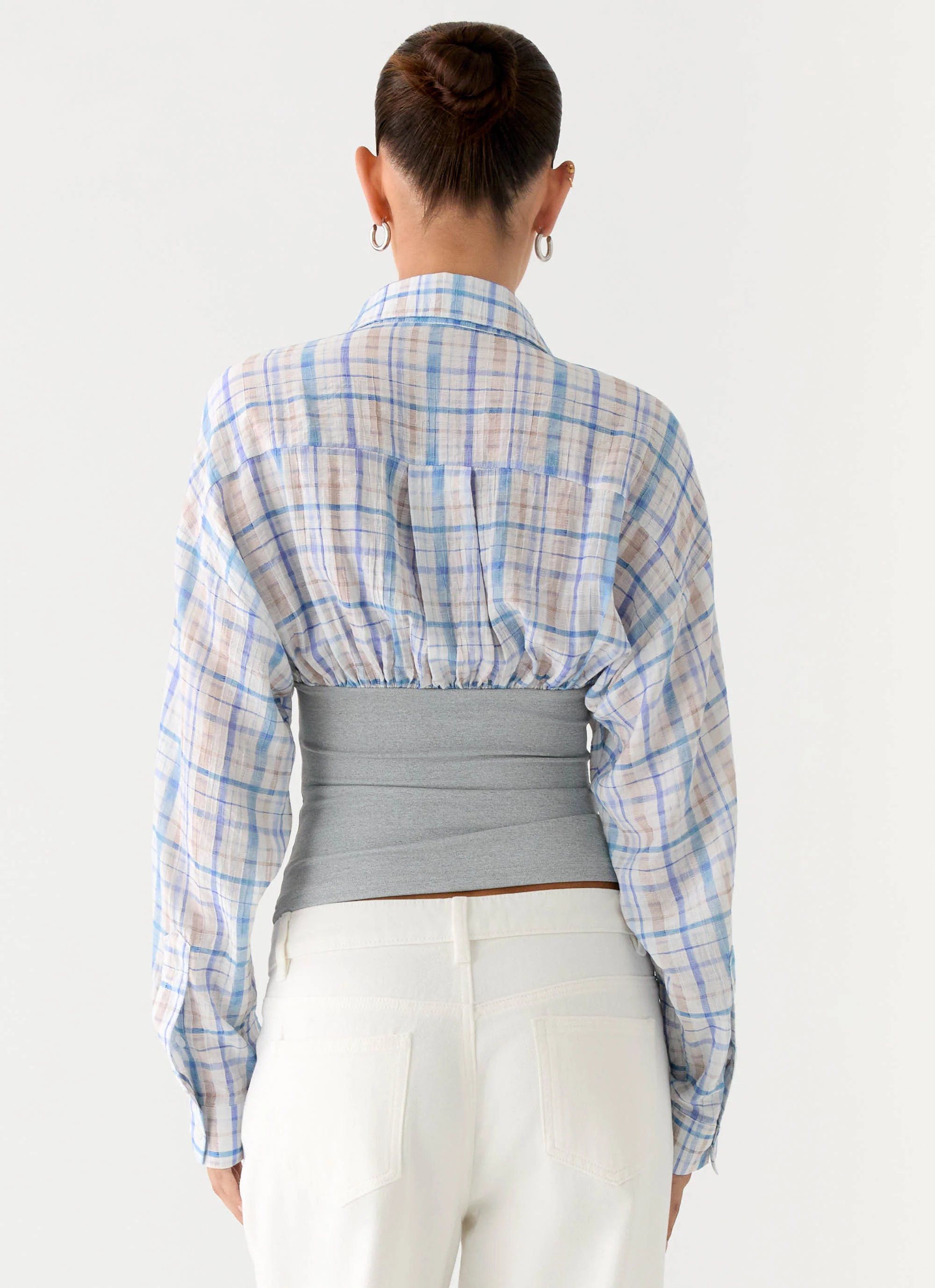 Accelerate Waistband Shirt - Blue Check