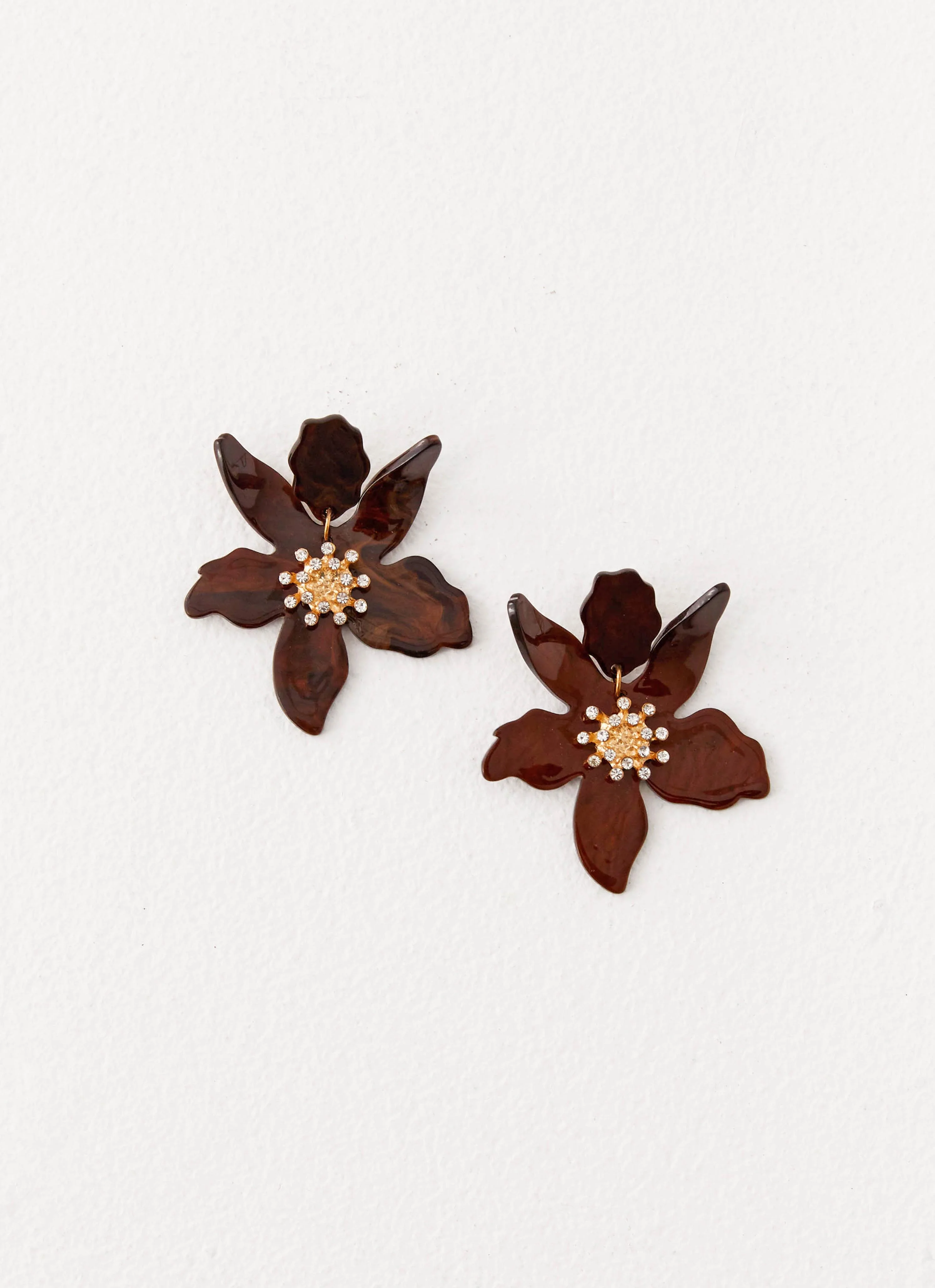 Siesta Flower Earrings - Brown
