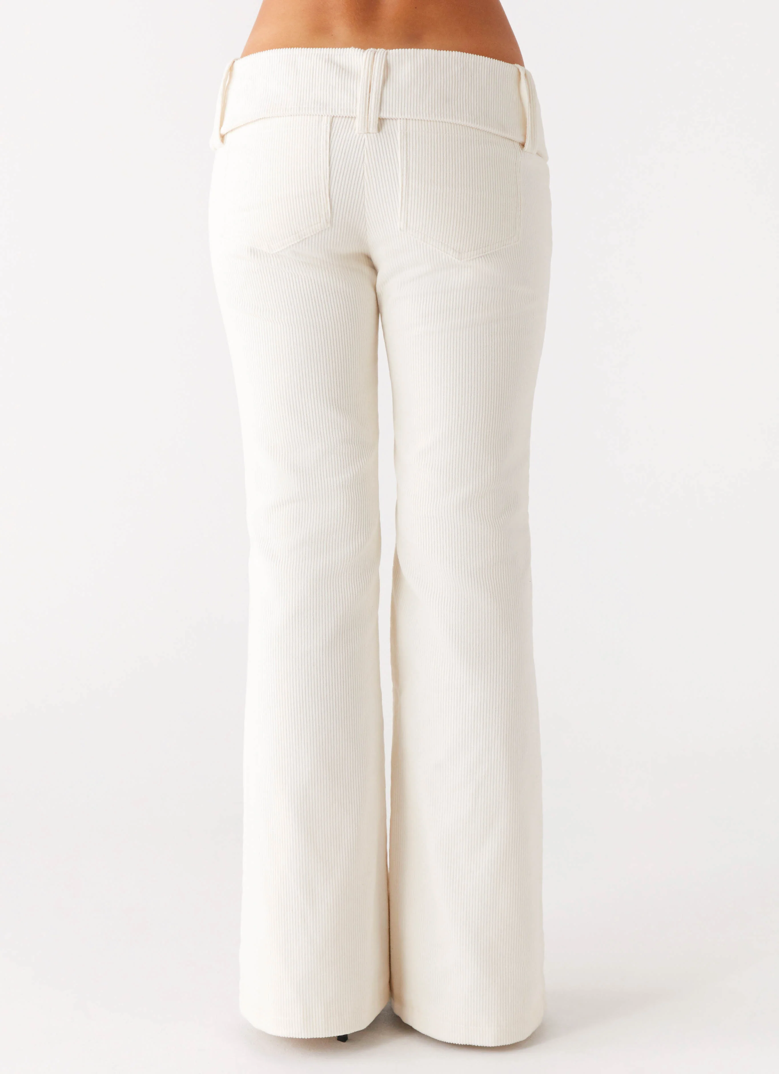 Zadie Low Rise Cord Jeans - Pearl