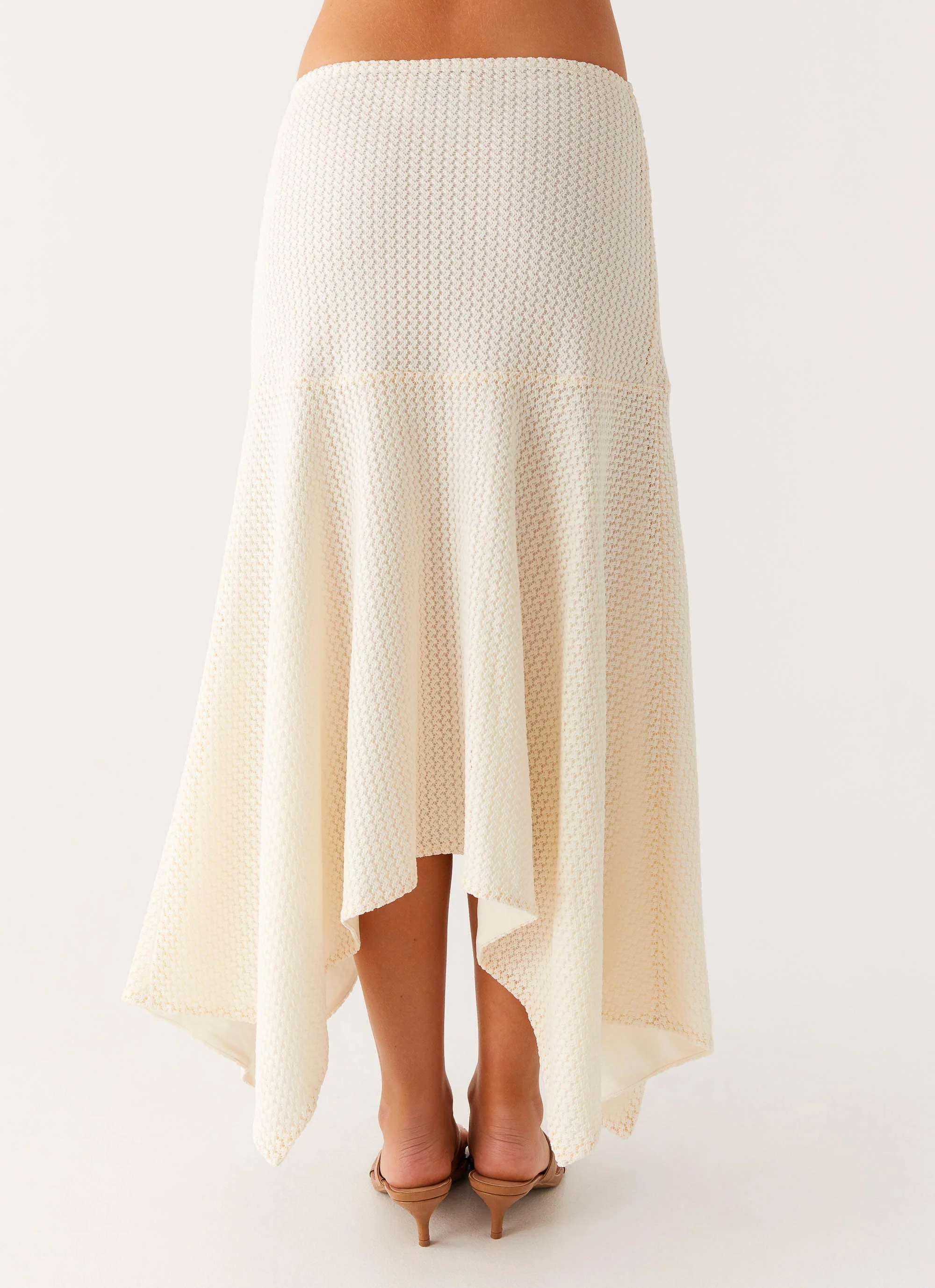 Evaden Low Rise Midi Skirt - Ivory