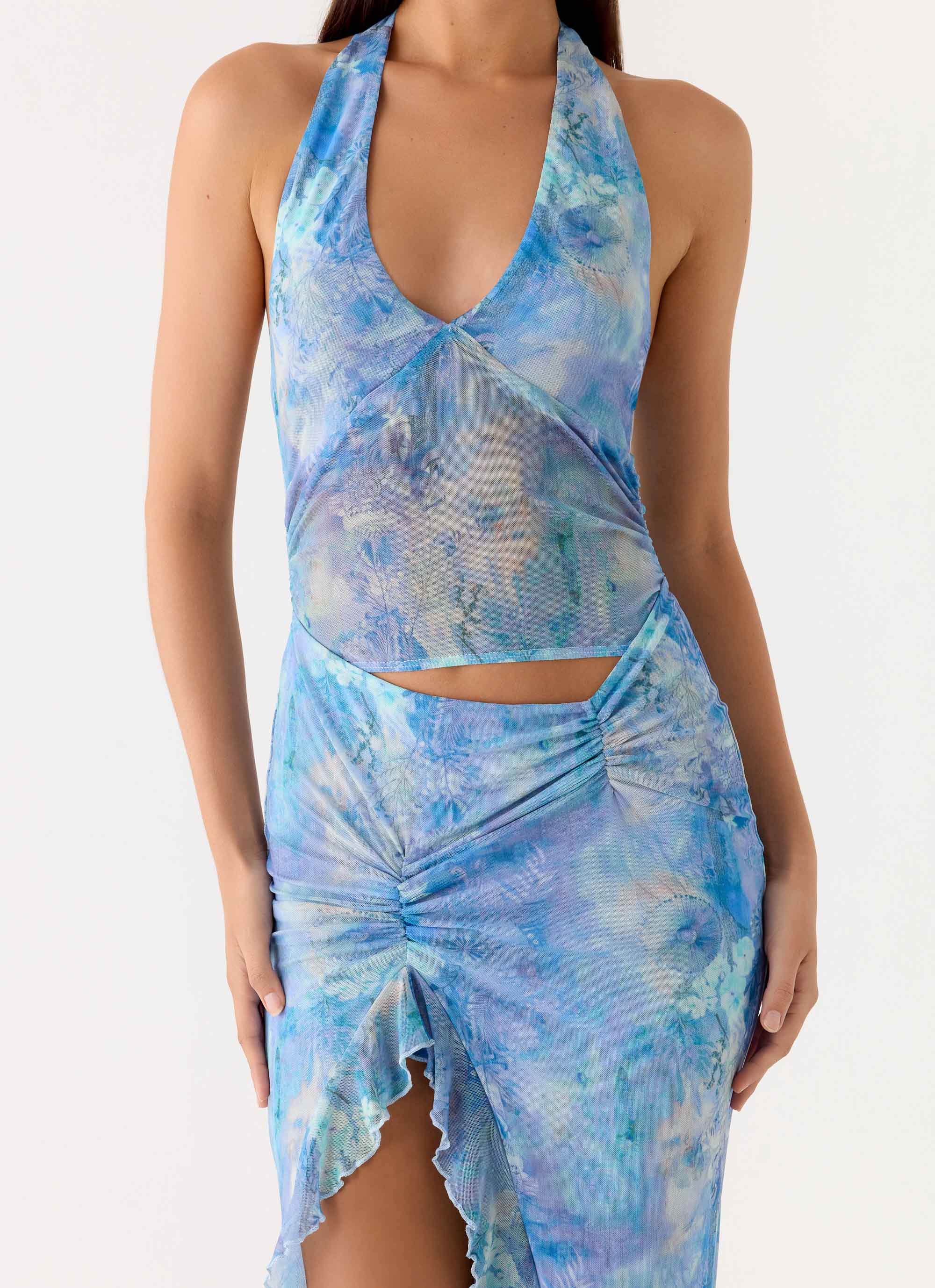 Last Sequence Maxi Dress - Aqua Paisley