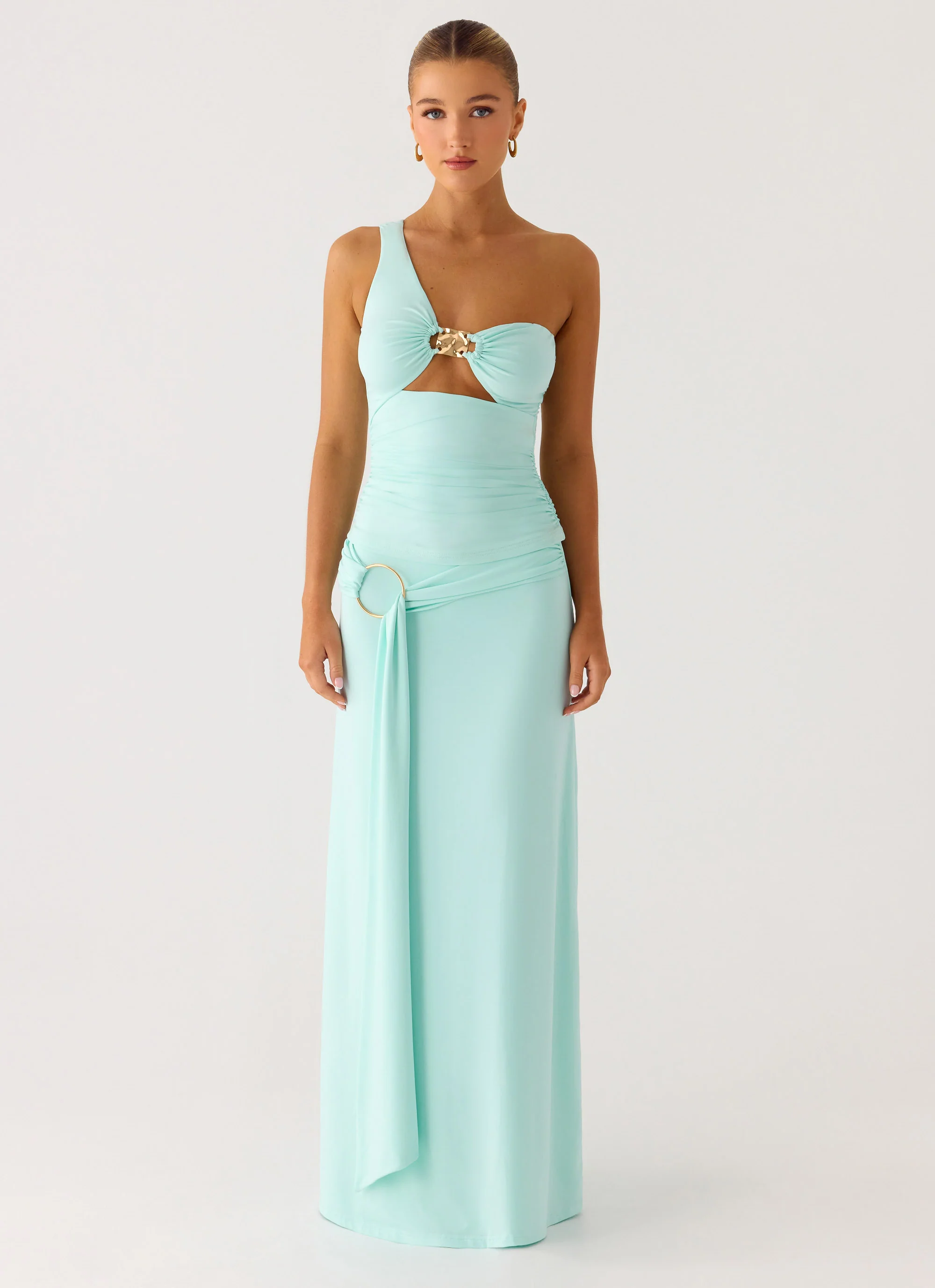 Ravi One Shoulder Top - Aqua