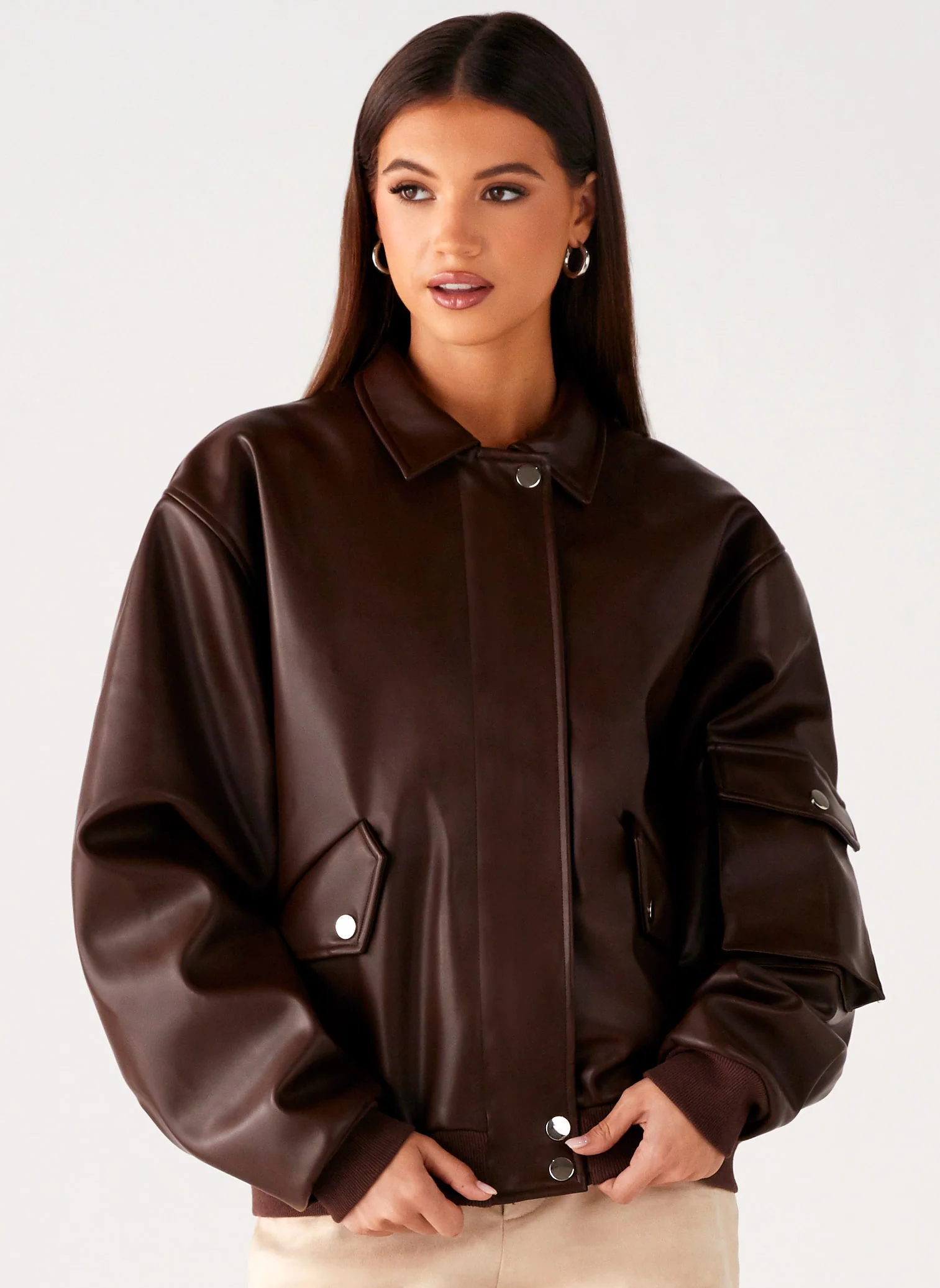 Indara Bomber Jacket - Chocolate