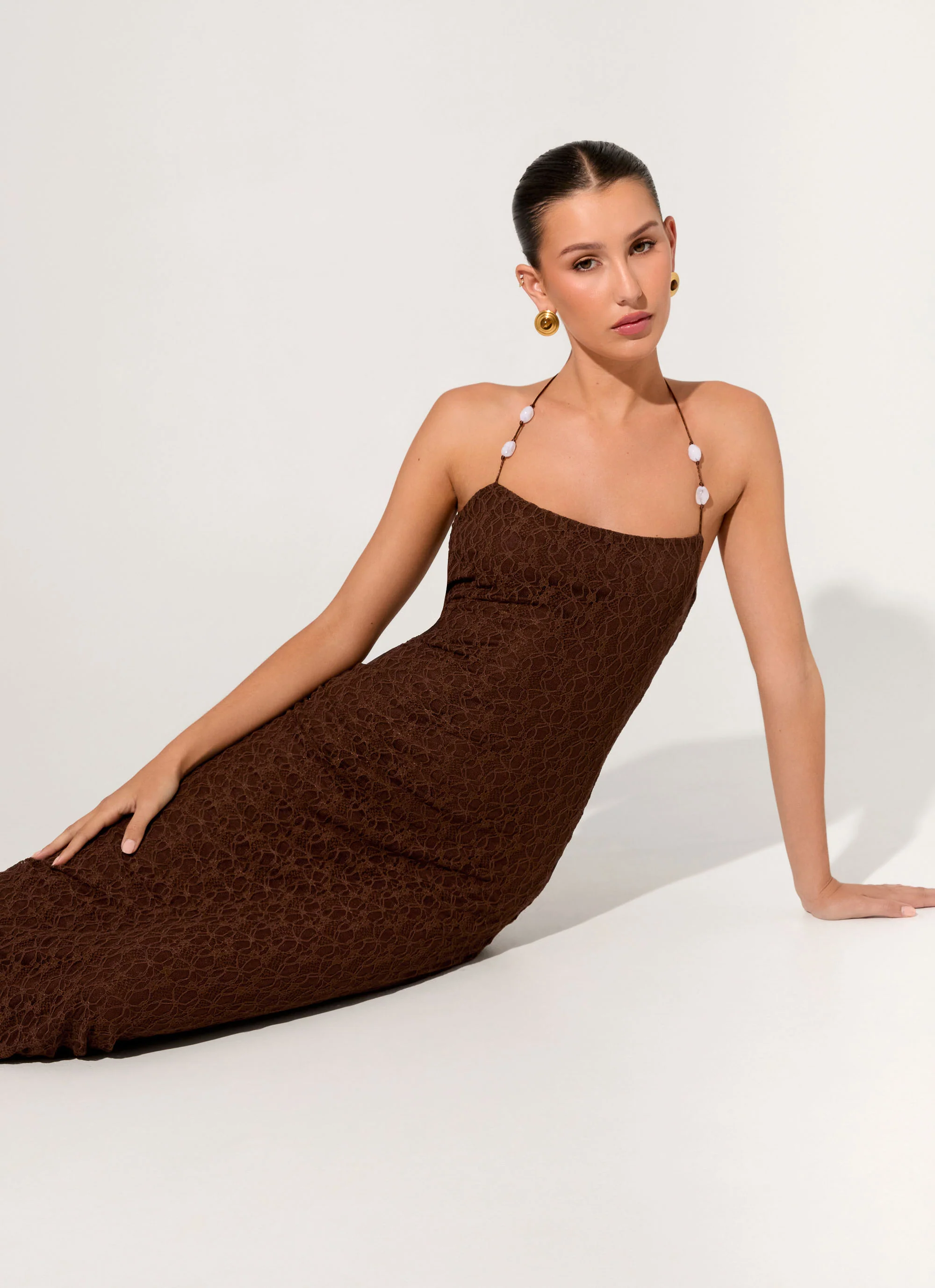 Promise Me Lace Maxi Dress - Chocolate