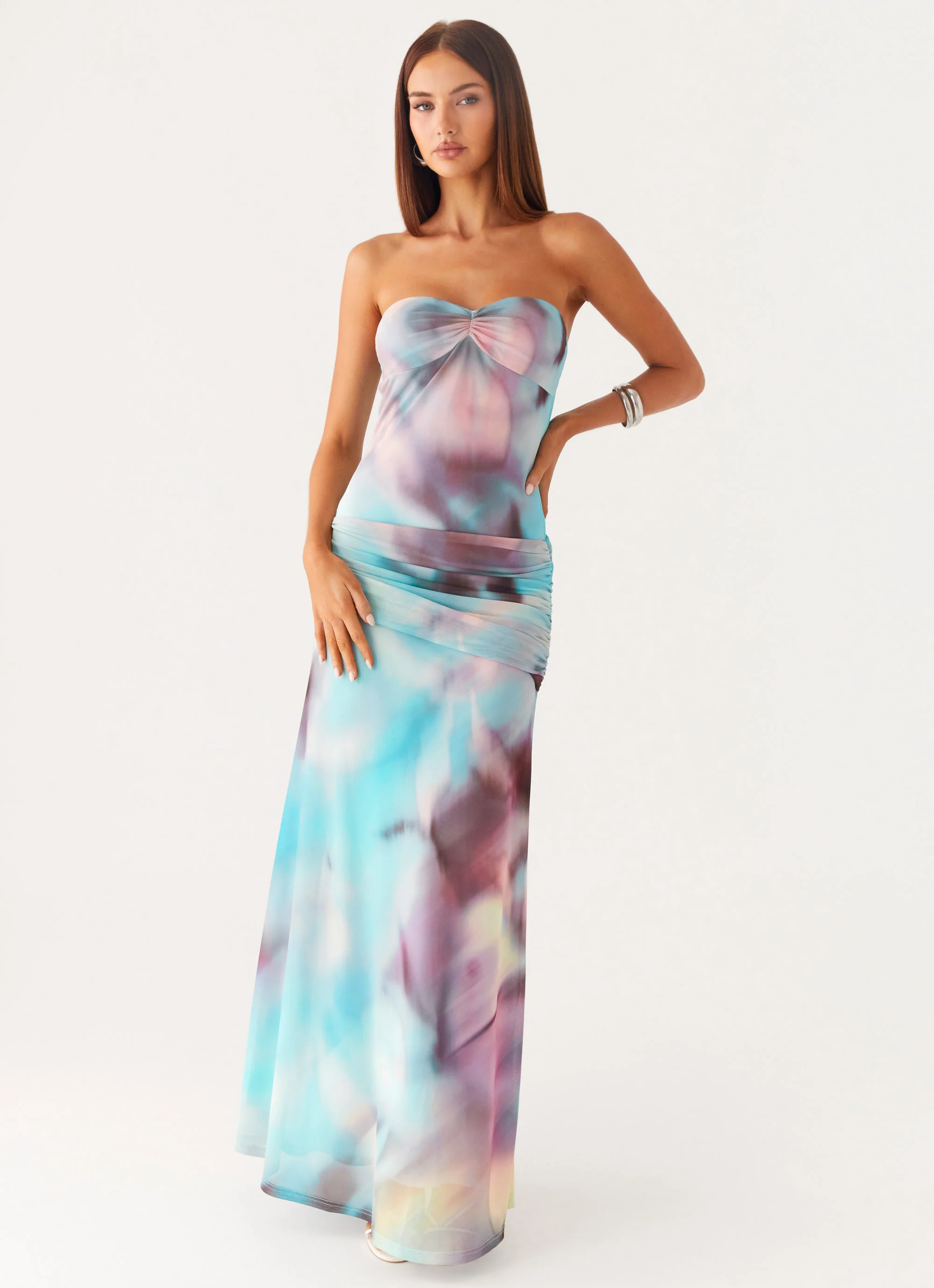 Isle Escape Mesh Maxi Dress - Sea Splash