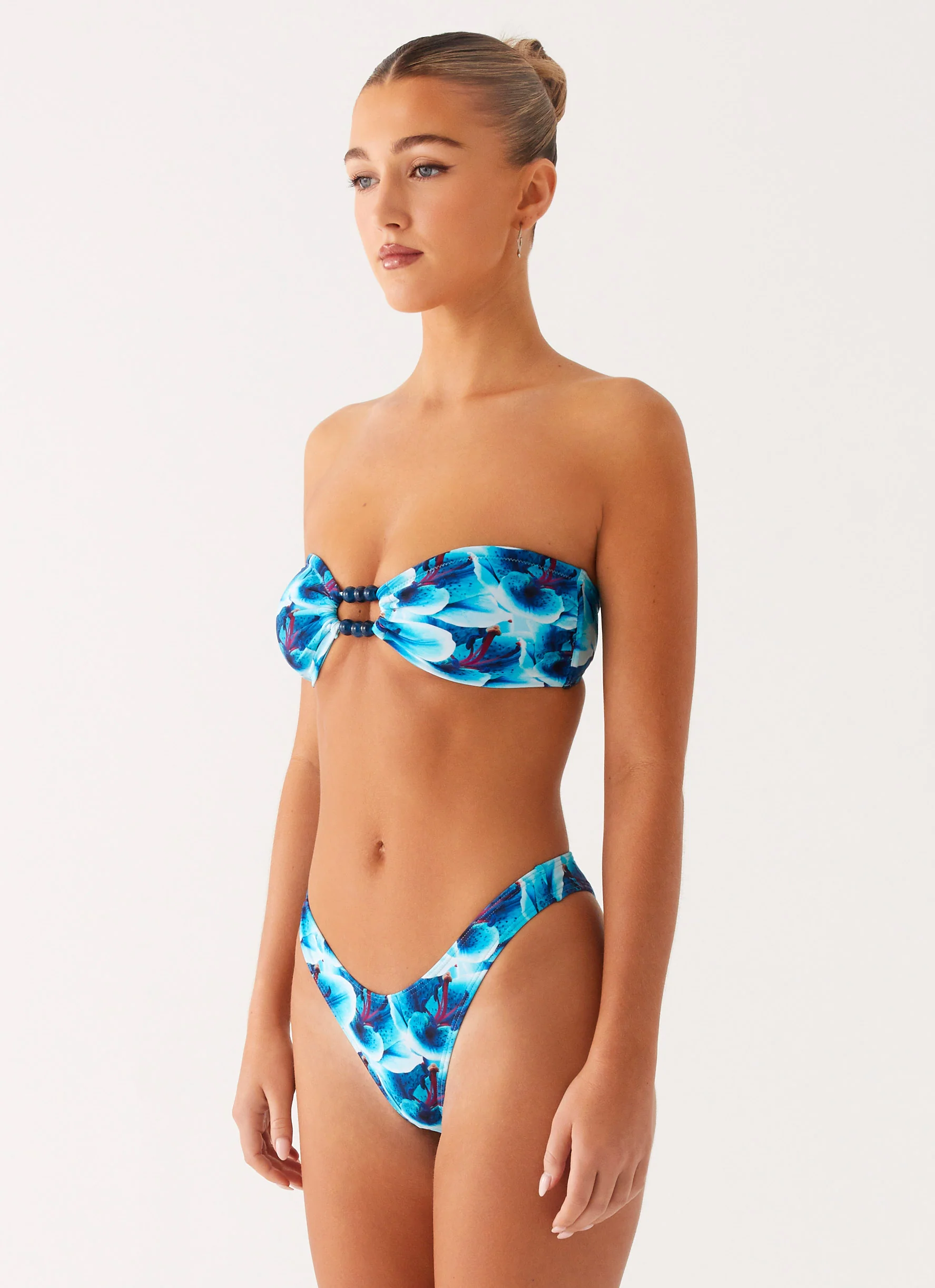 Cuba Bikini Bottoms - Turquoise Floral