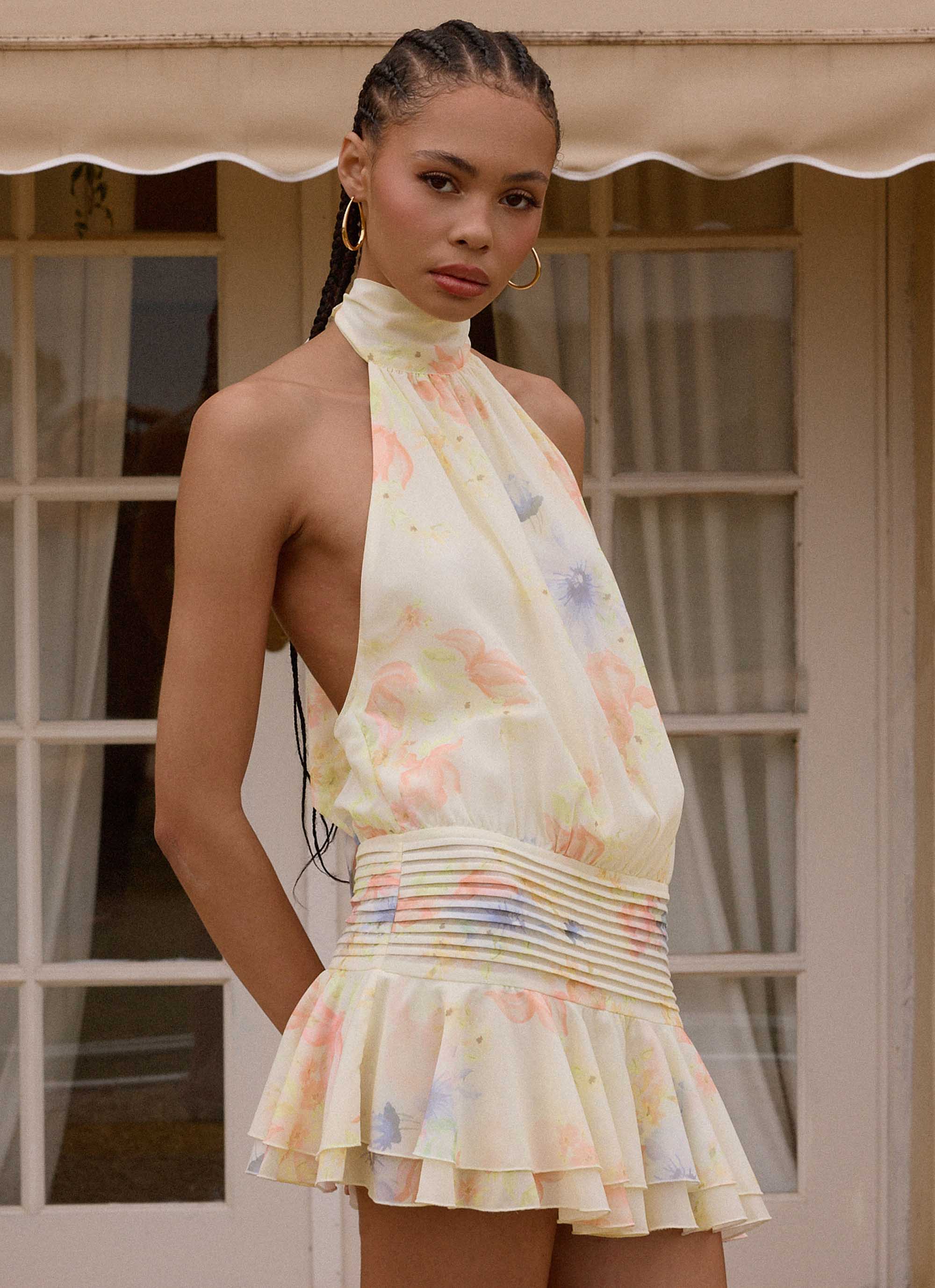 Willow Chiffon Mini Dress - Spring Meadow