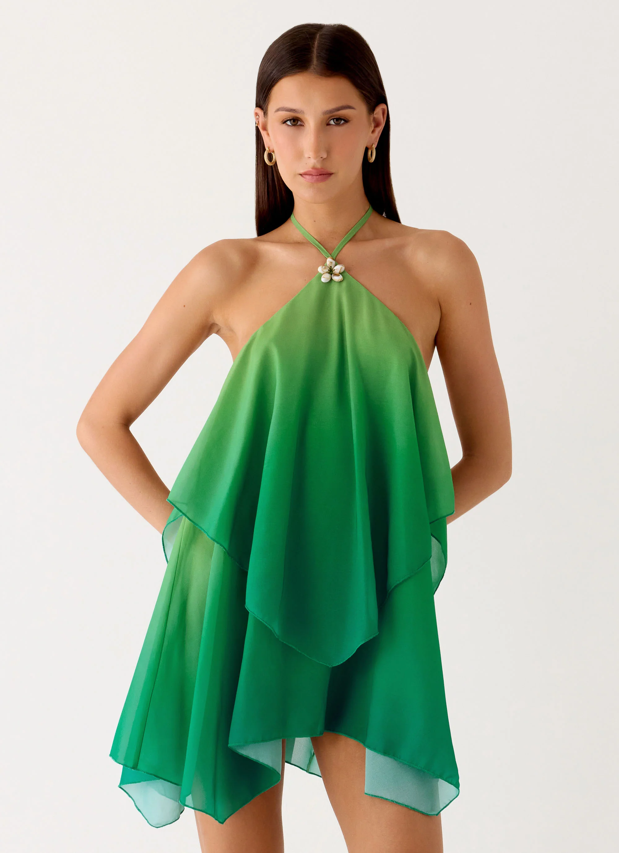 Twin Flame Mini Dress - Green Gradient