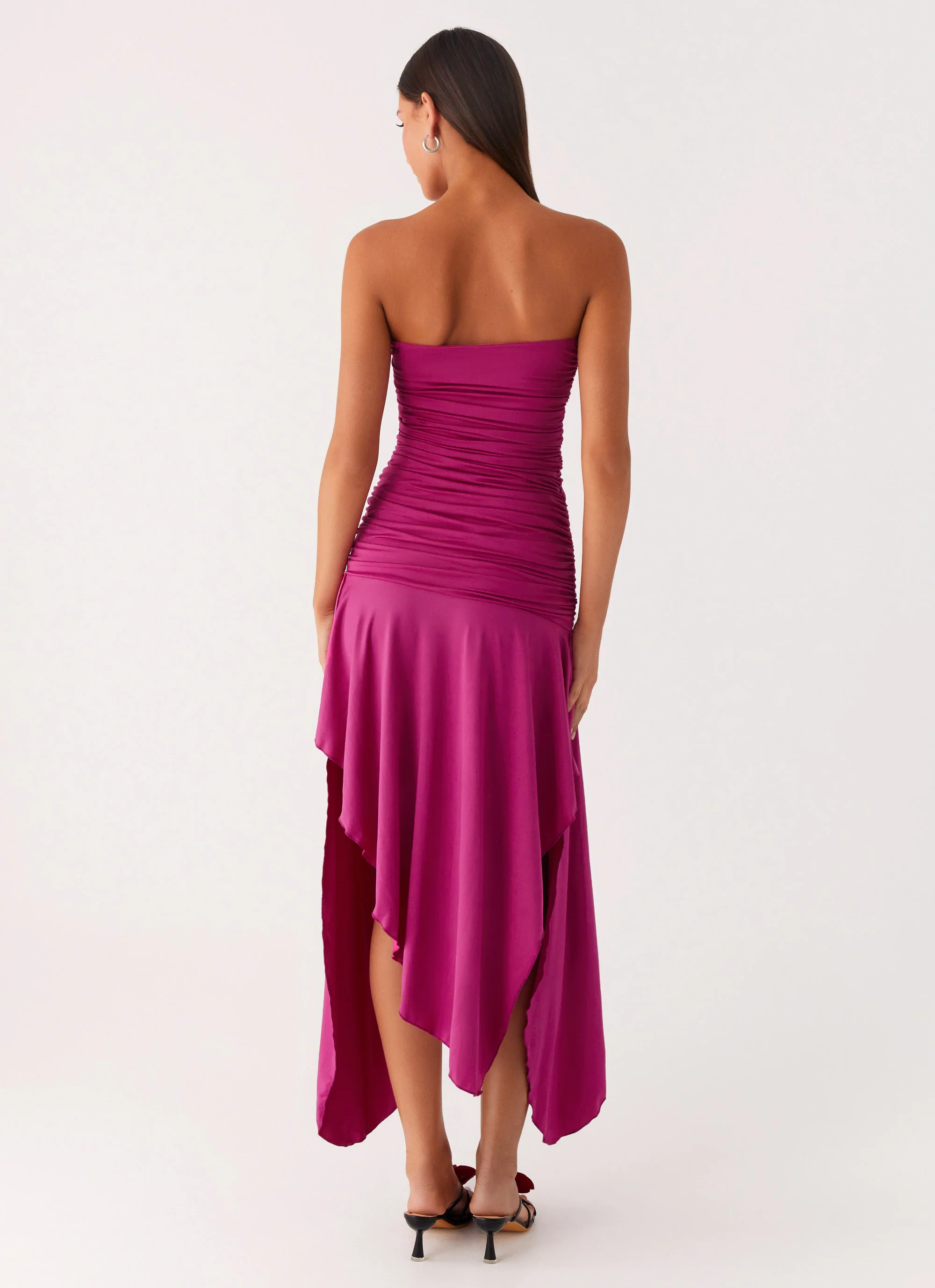 Ora Strapless Maxi Dress - Fuchsia