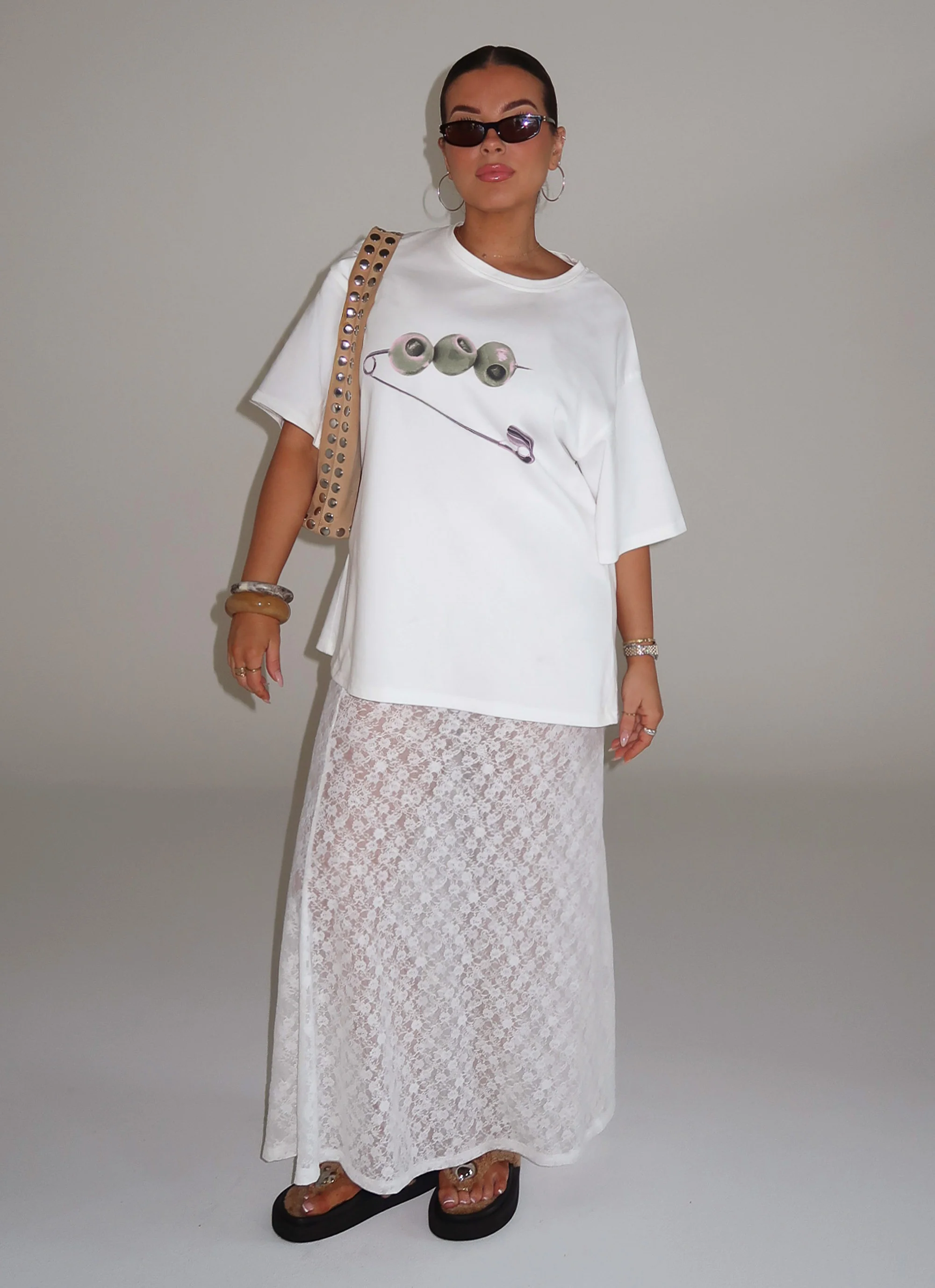 Jaz Lace Maxi Skirt - White