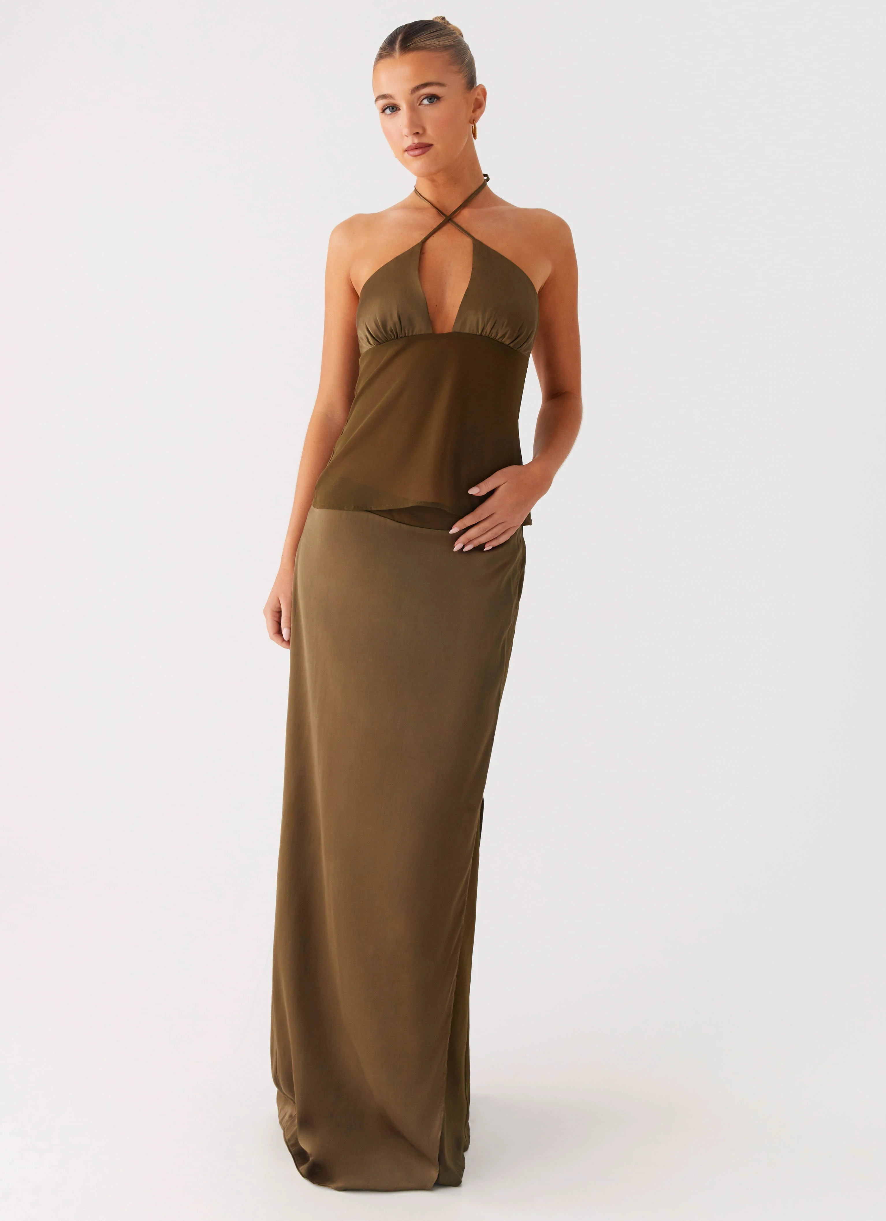 Mavie Maxi Skirt - Khaki