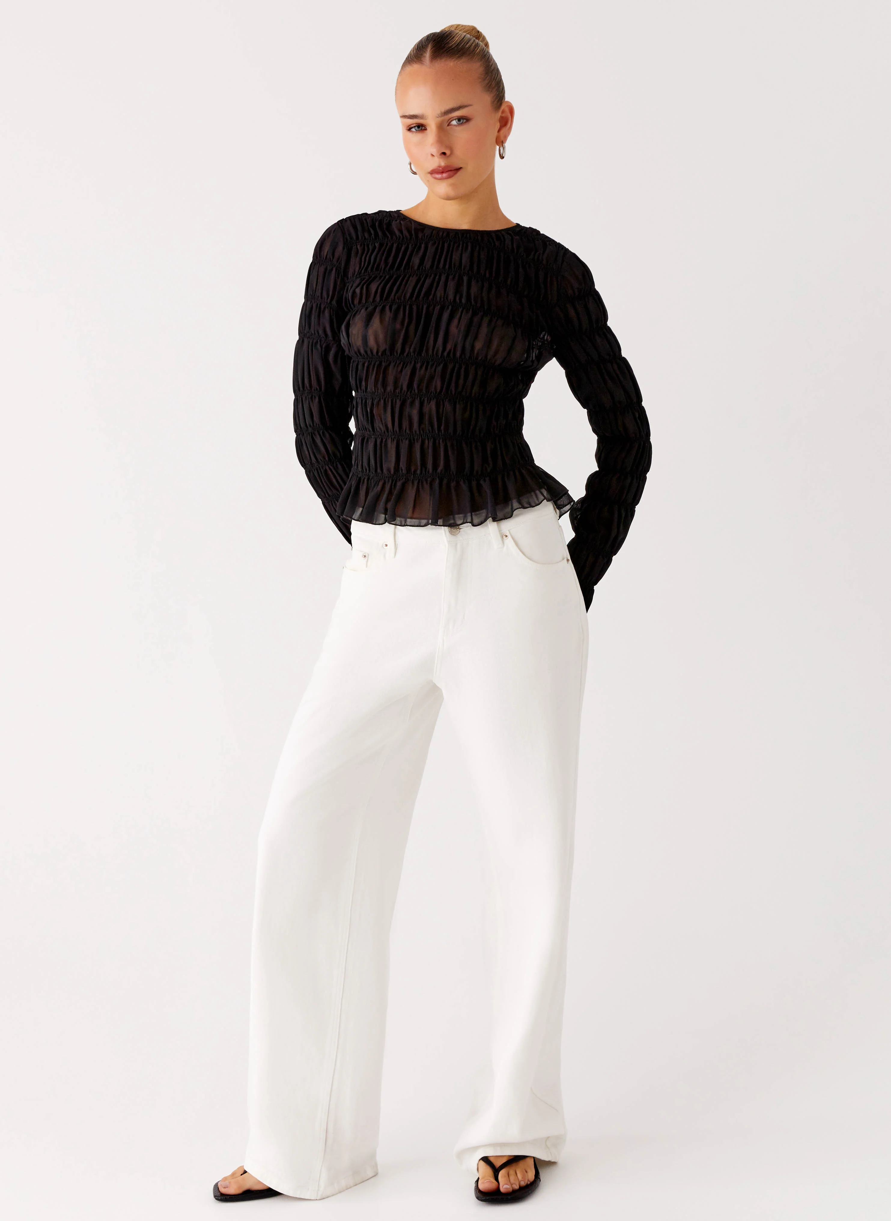 Bella Long Sleeve Top - Black