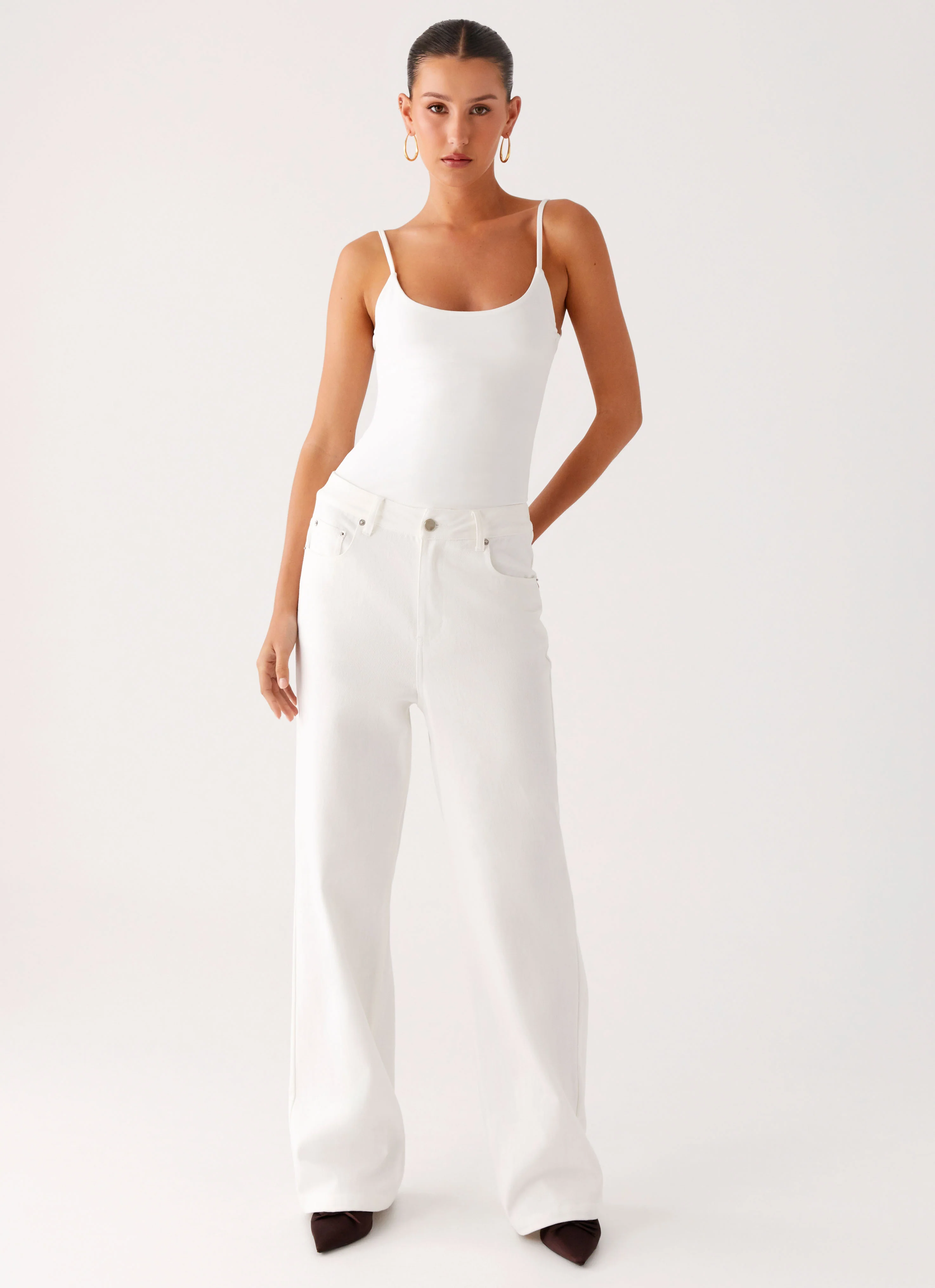 Back Again Straight Leg Denim Jeans - White