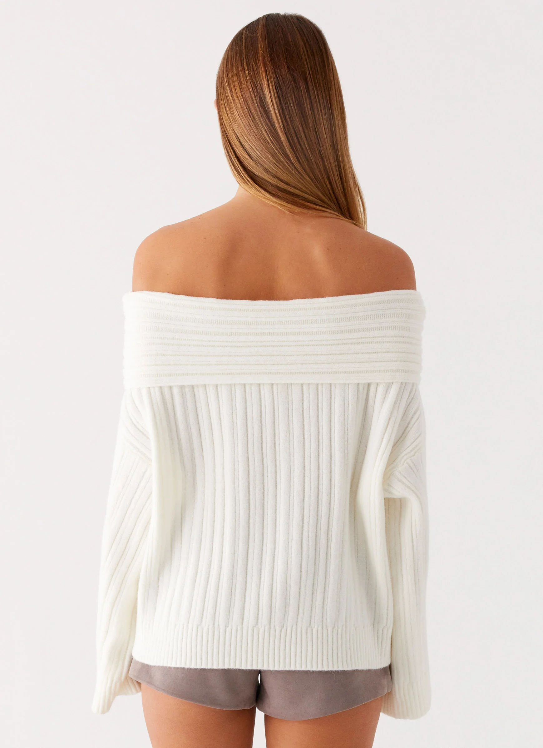 Federica Off Shoulder Knit - White