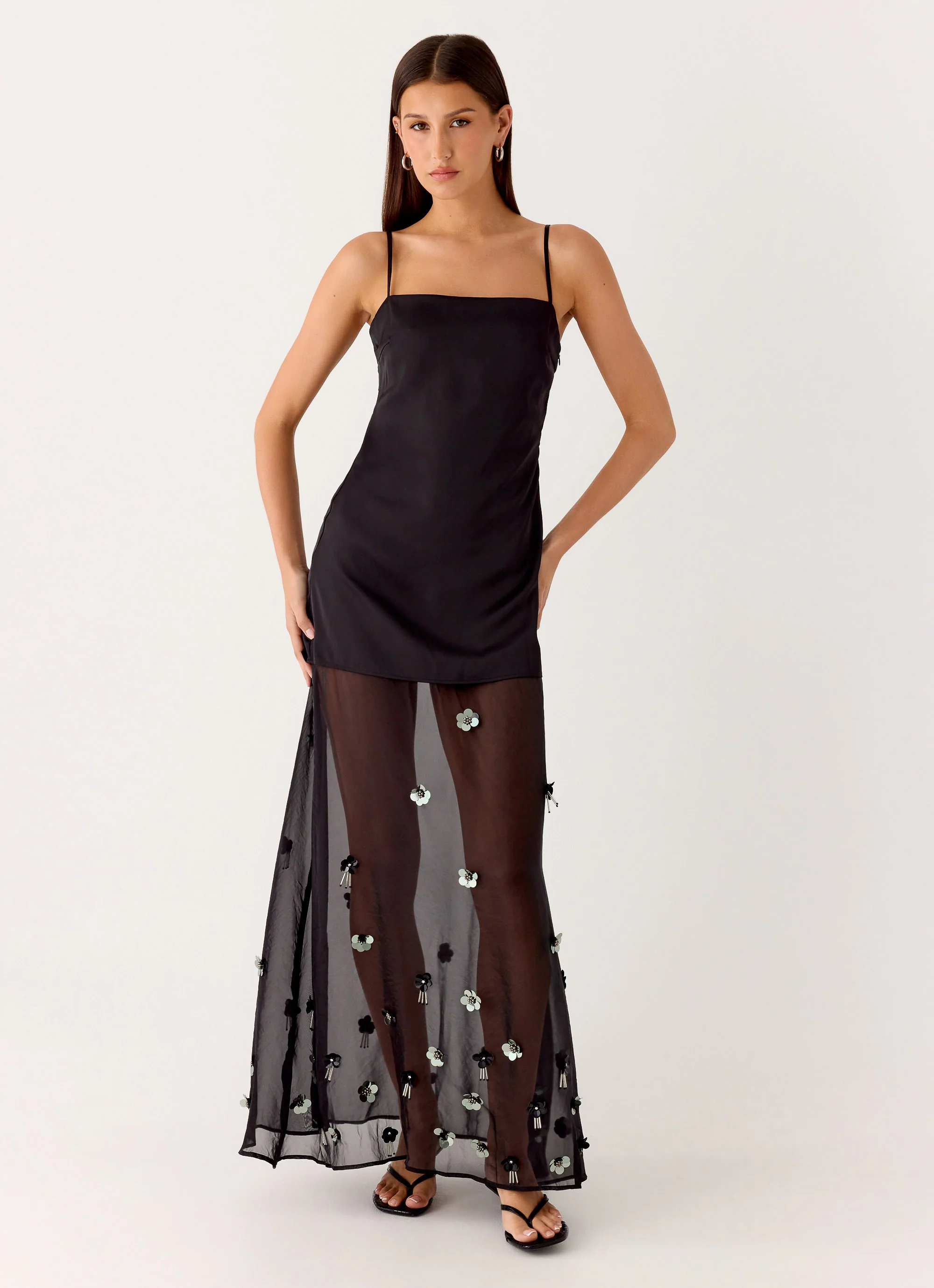 Jesiah Embellished Maxi Dress - Black