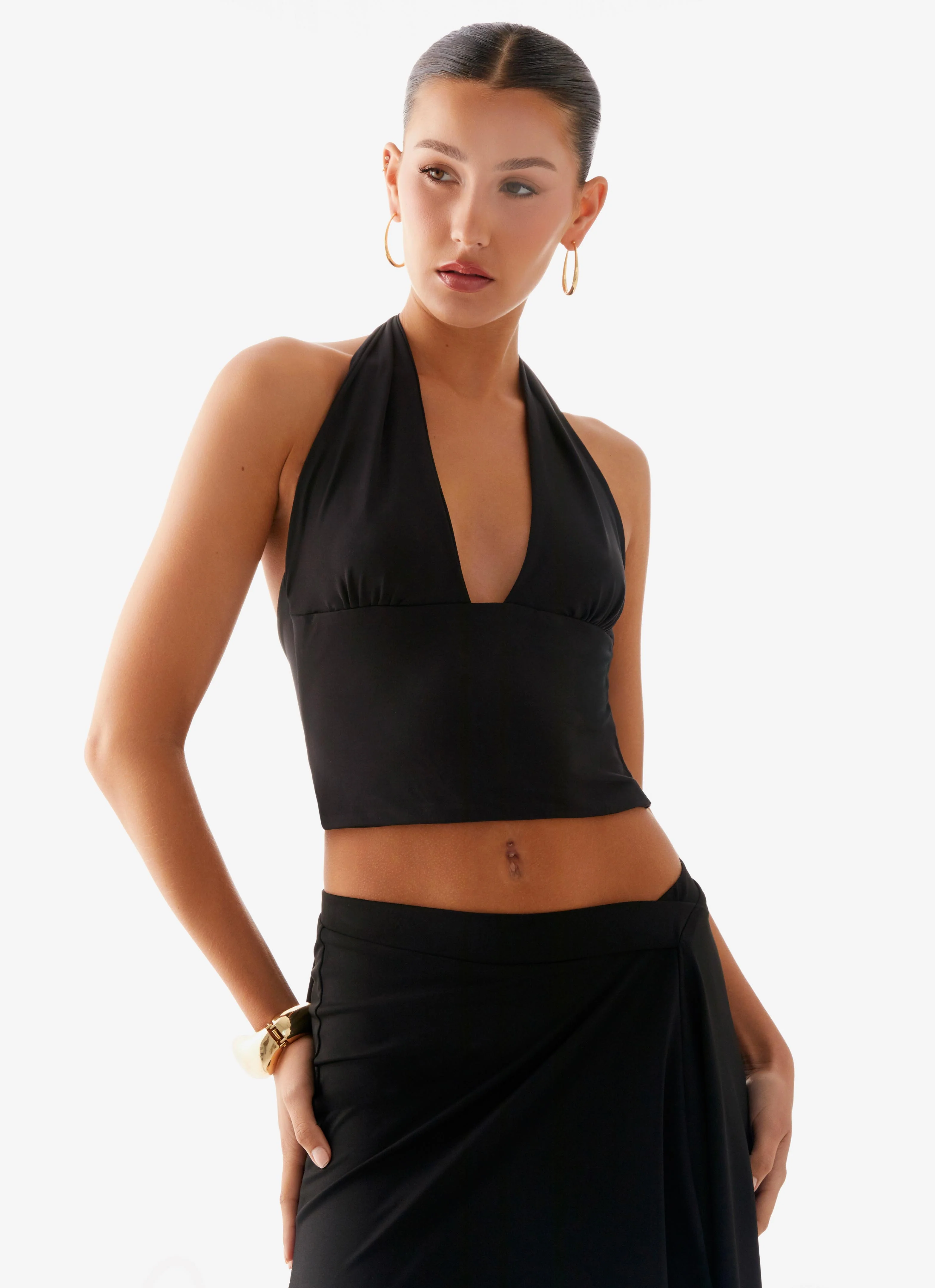 Fade Out Hardwear Halter Top - Black