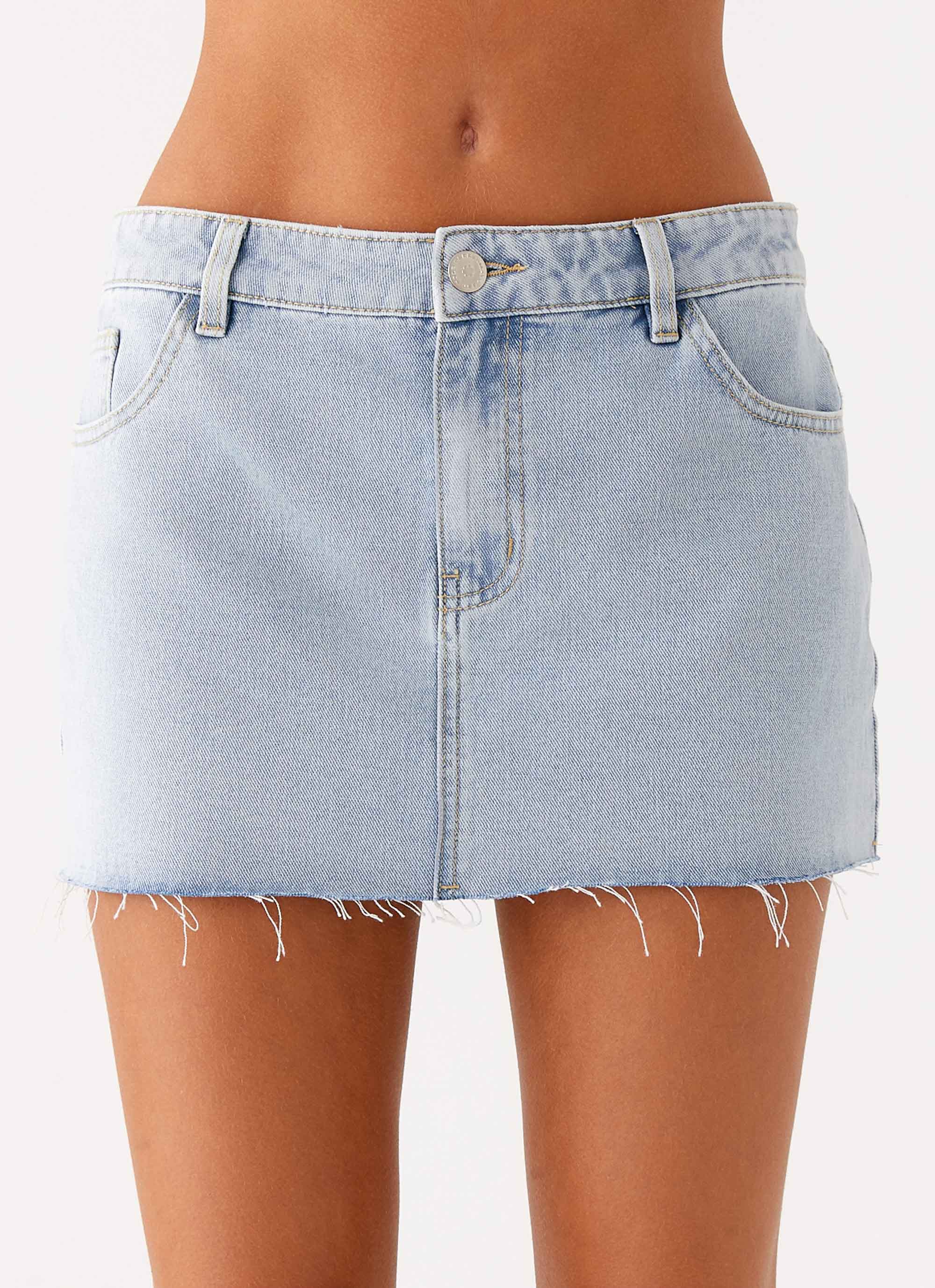 Kamen Low Rise Mini Skirt - Light Denim