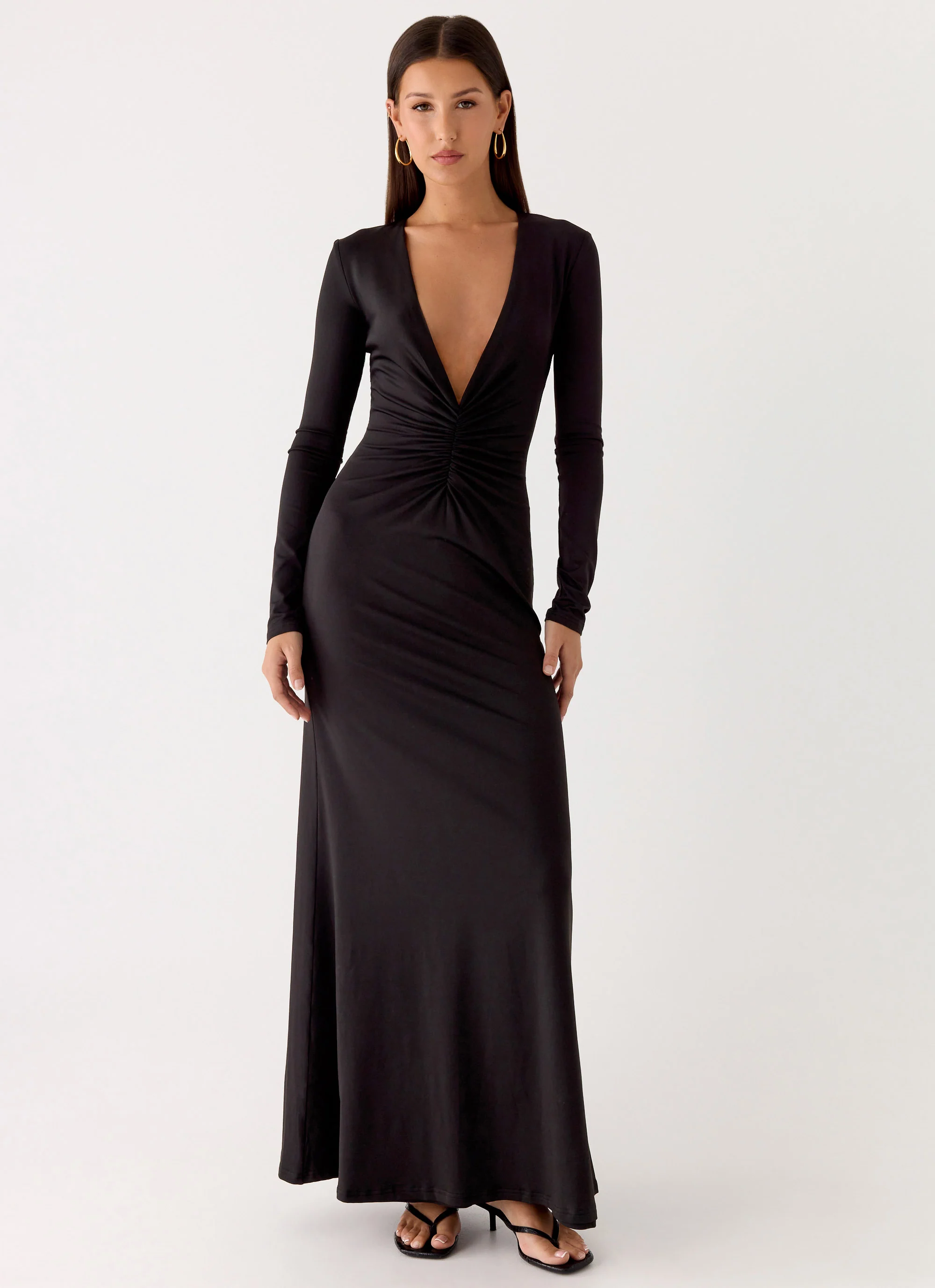 Palm Haze Maxi Dress - Black
