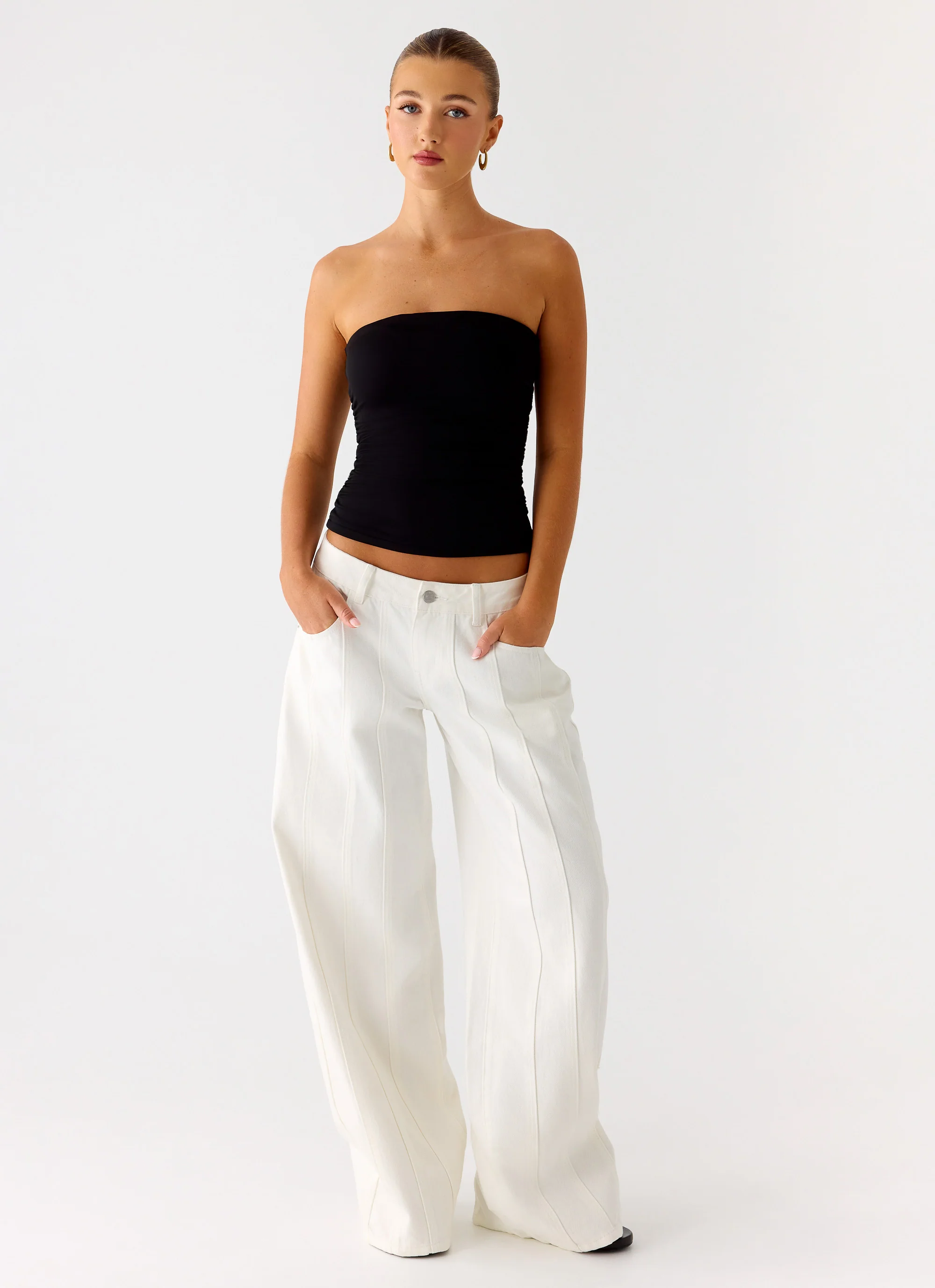 Adrienna Strapless Top - Black