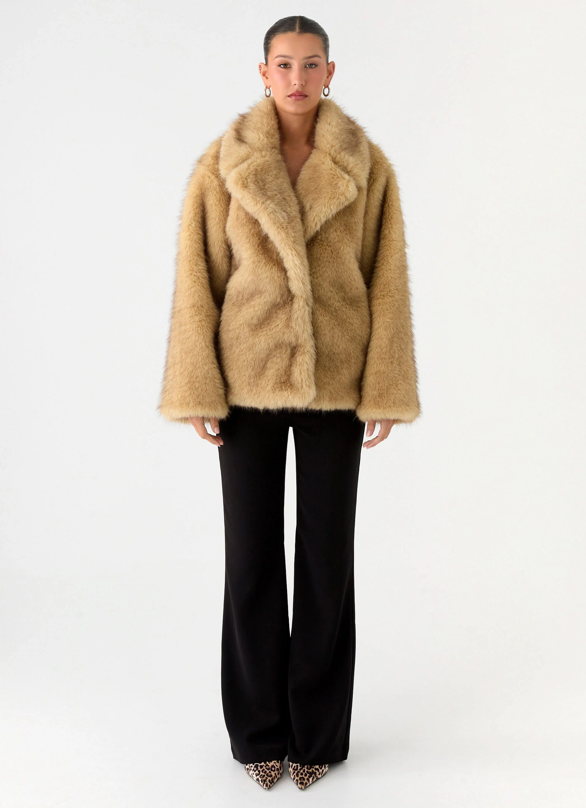 Milika Faux Fur Coat - Beige