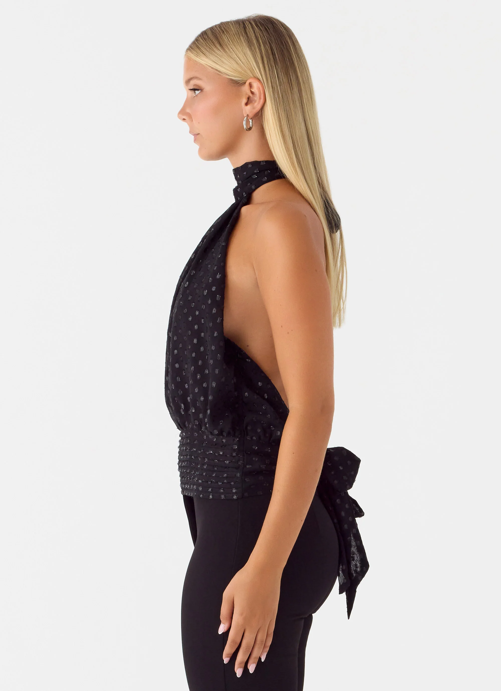 Willow Chiffon Top - Black Spot