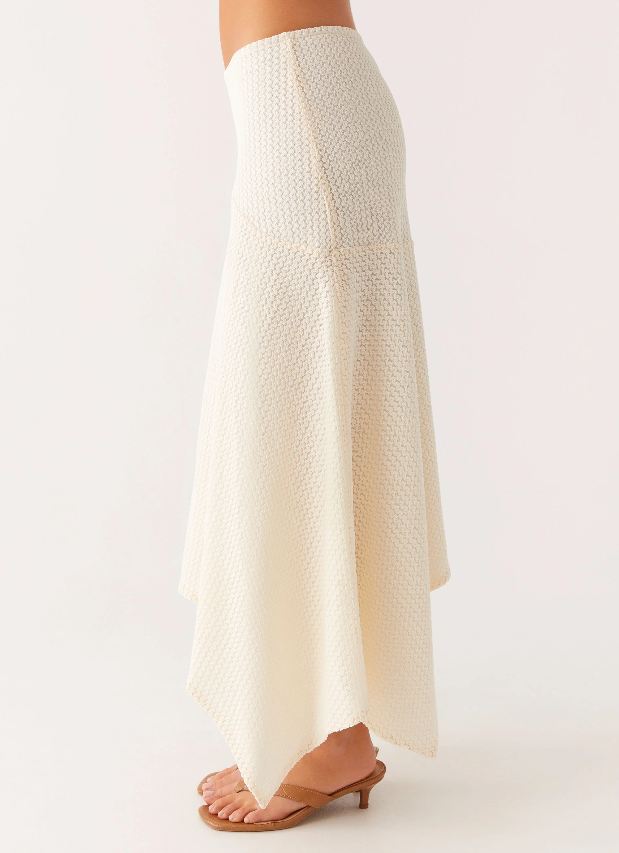 Evaden Low Rise Midi Skirt - Ivory