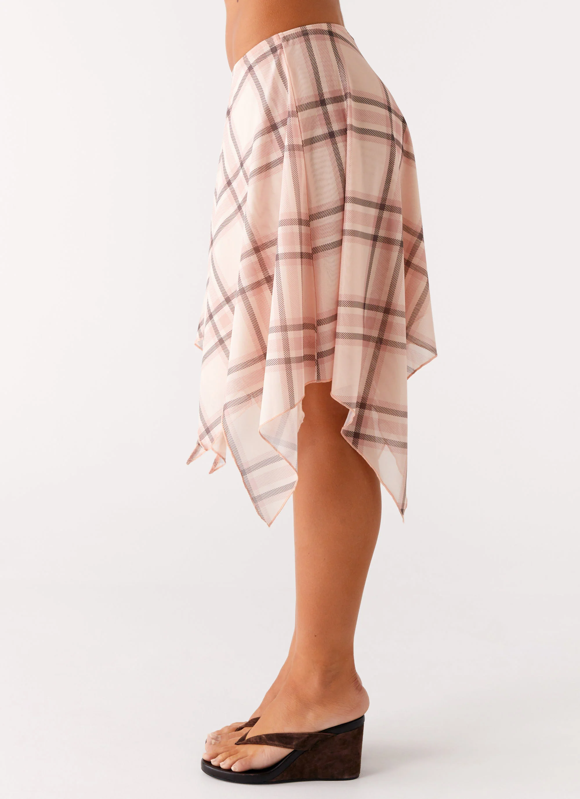 Fit Check Midi Skirt - Pink Check