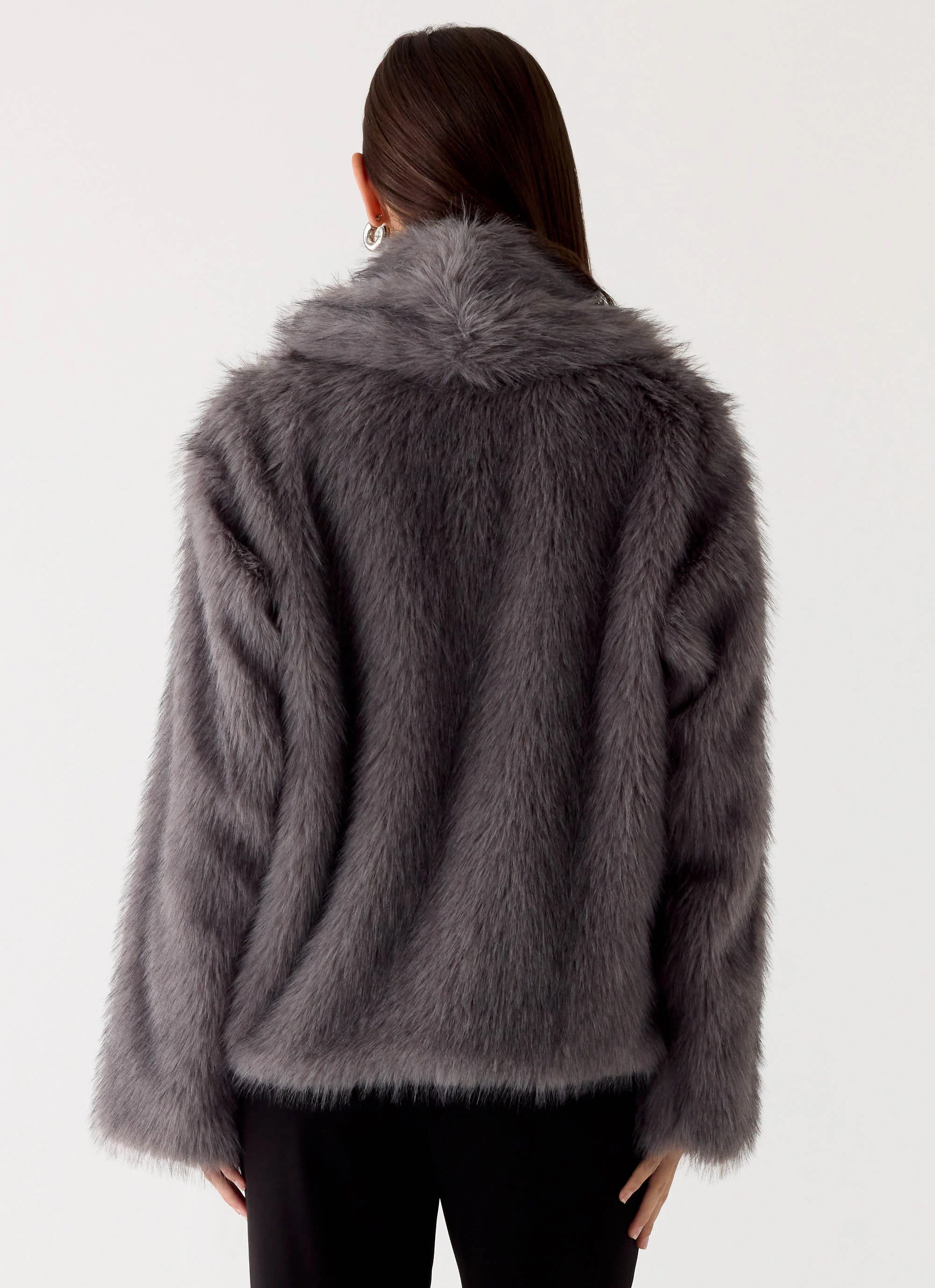 Katiana Faux Fur Jacket - Grey