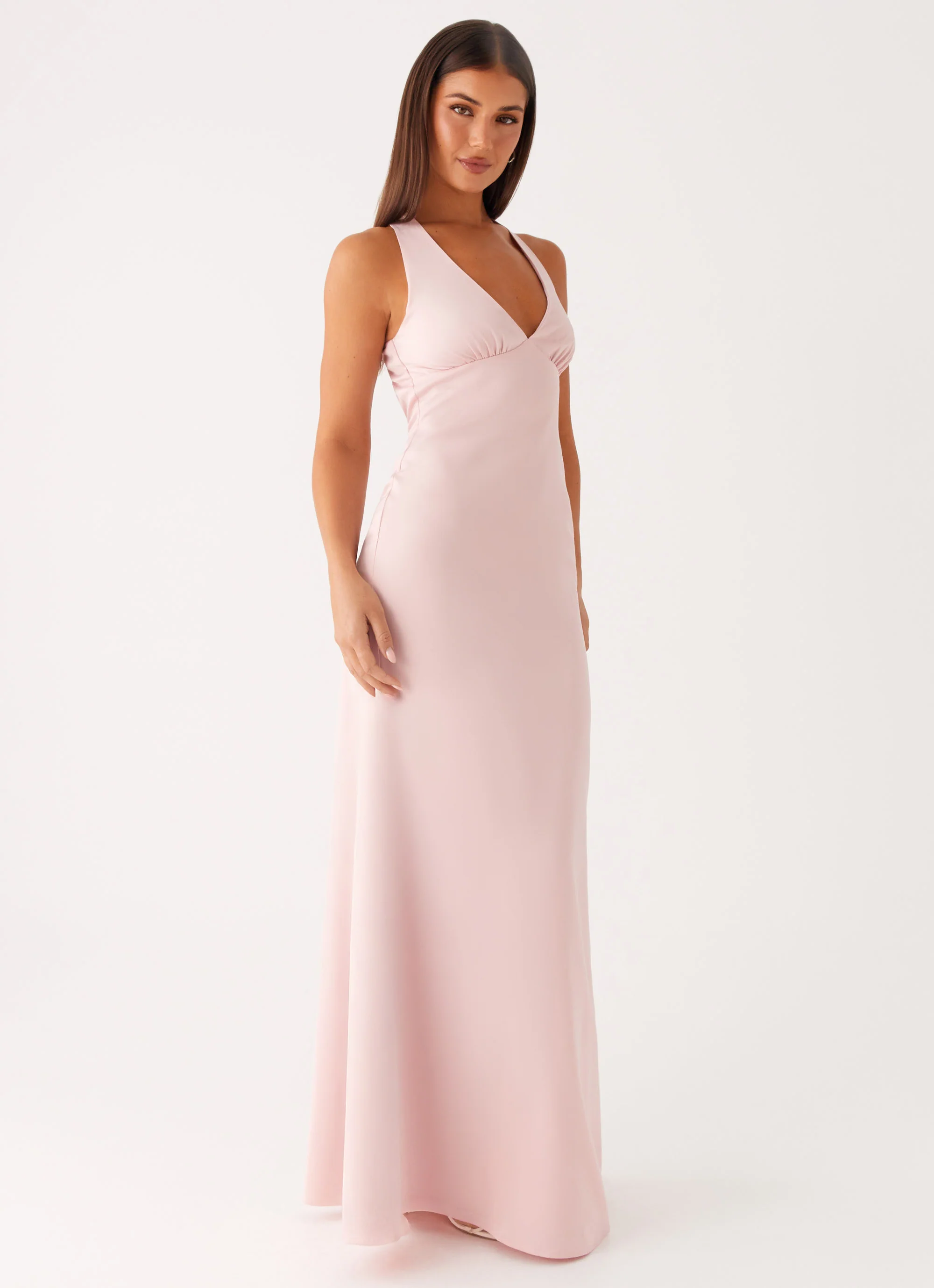 Desi Halterneck Maxi Dress - Pink