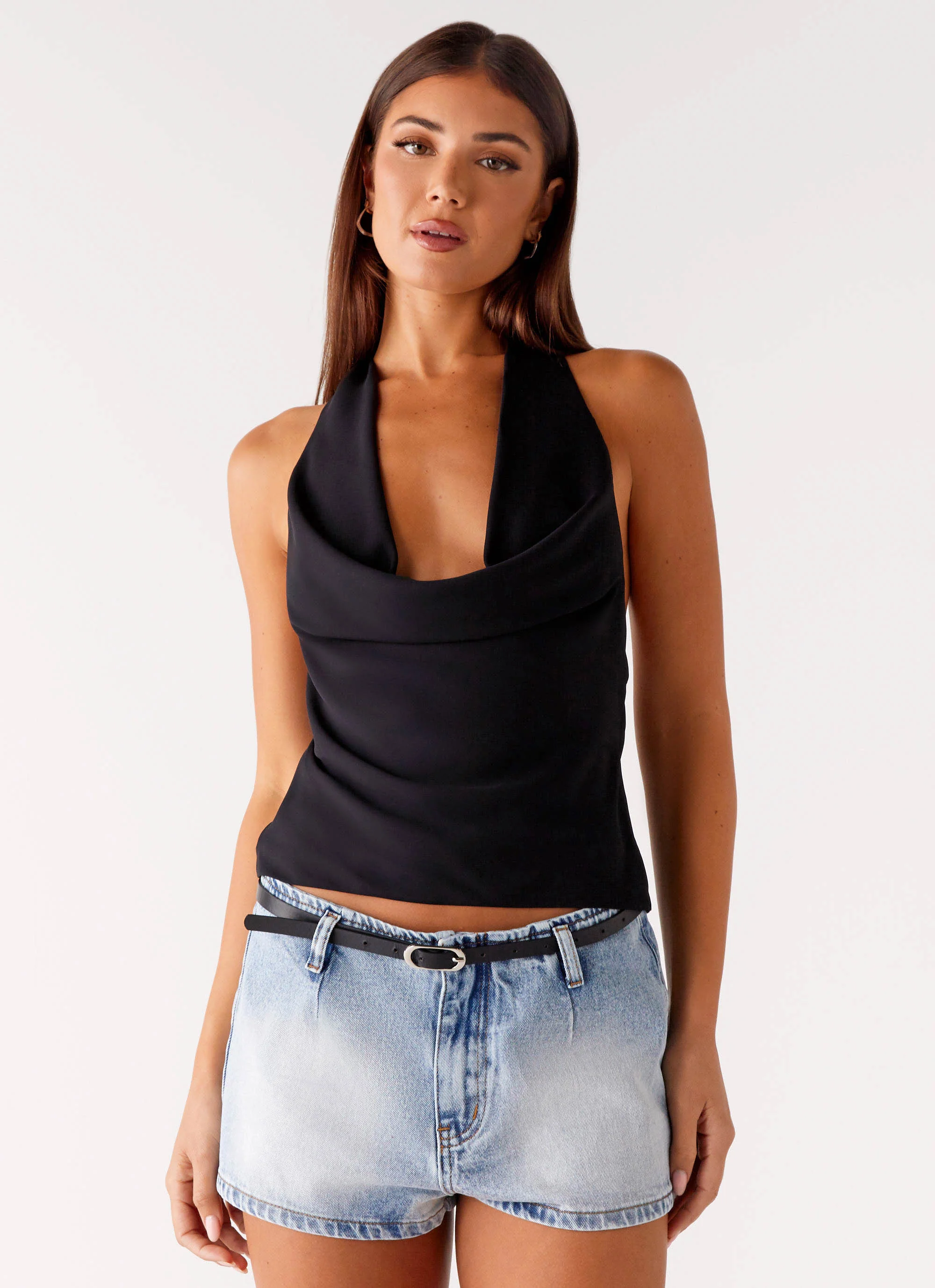 Charli Cowl Top - Black
