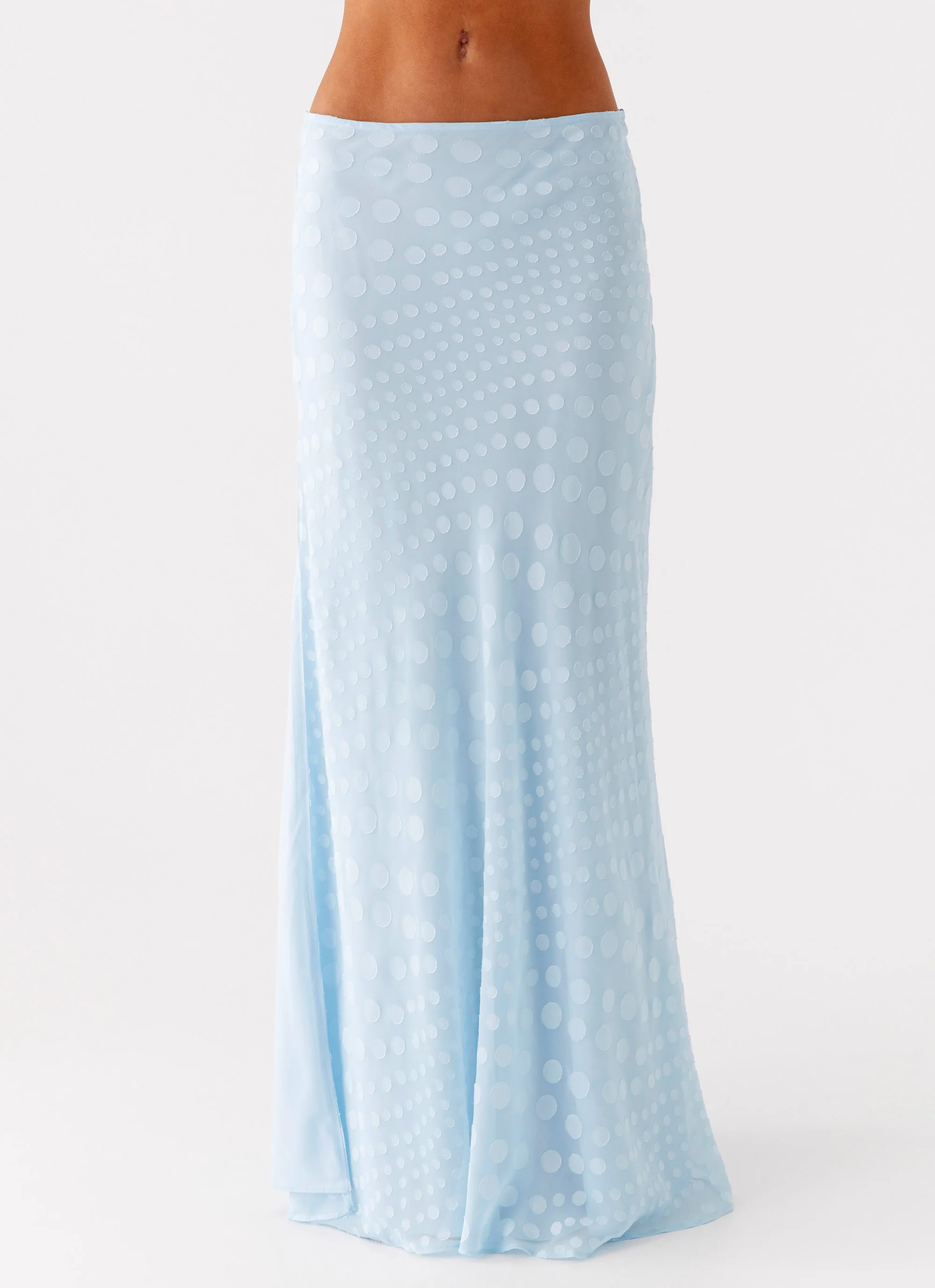Mena Chiffon Spot Maxi Skirt - Blue
