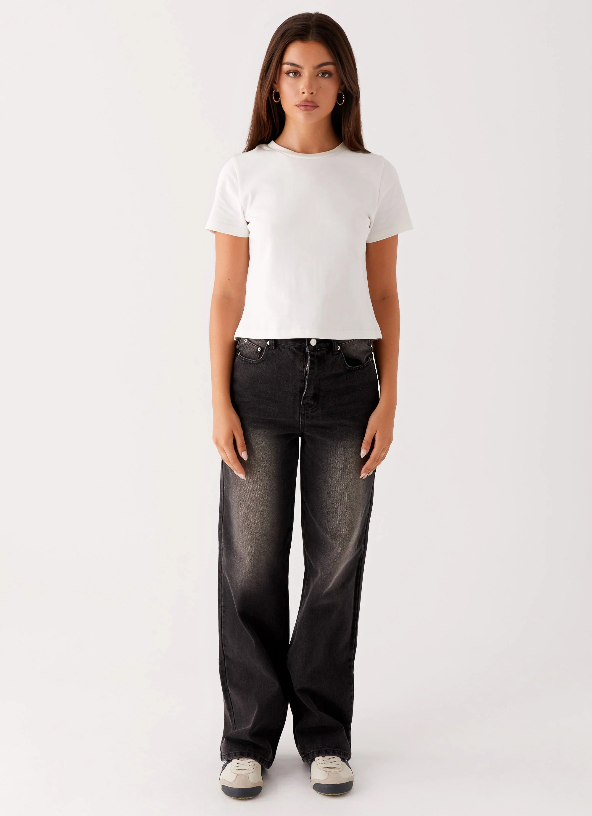 Back Again Straight Leg Denim Jeans - Charcoal Wash