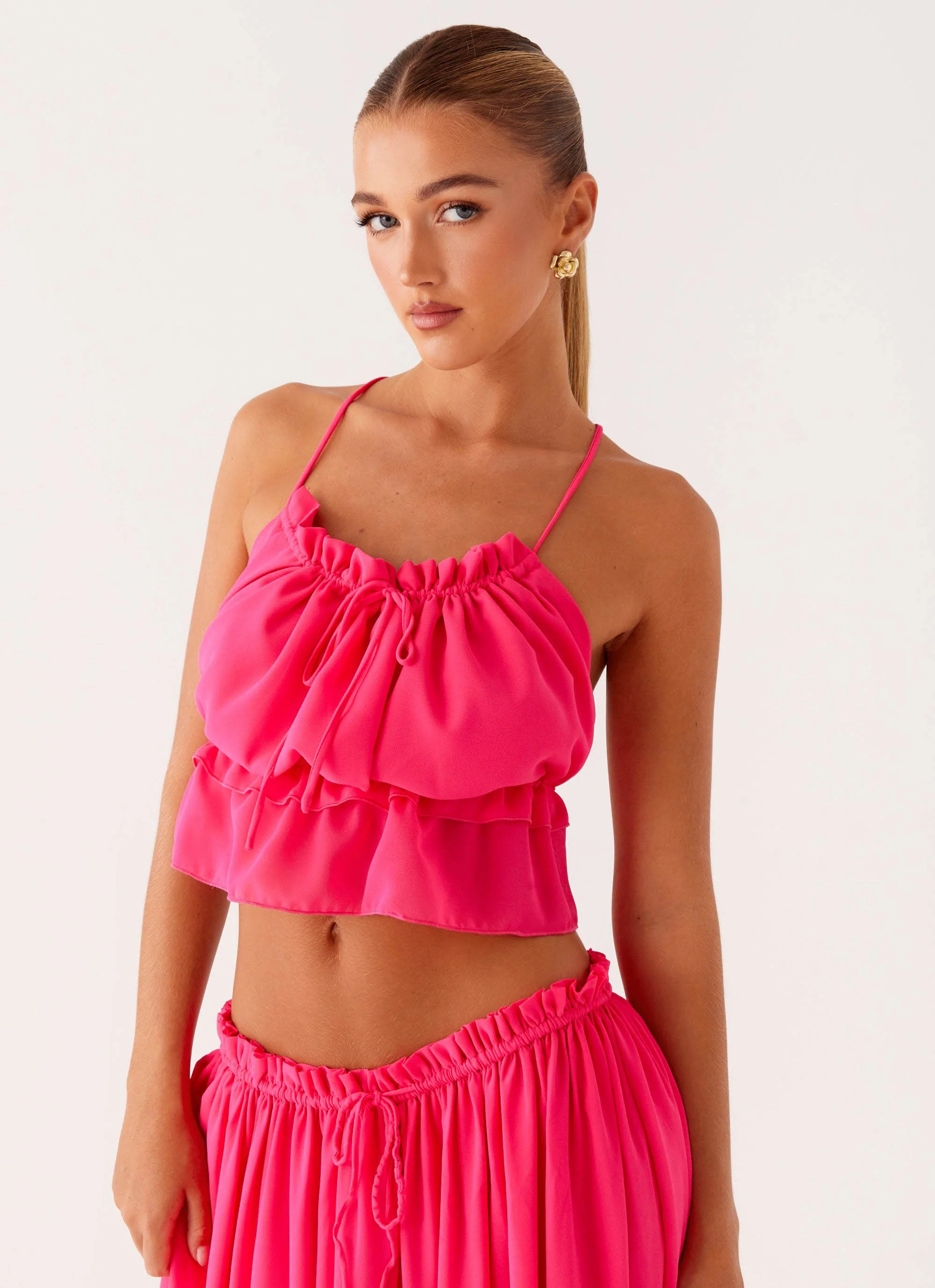 Zaya Backless Top - Fuchsia