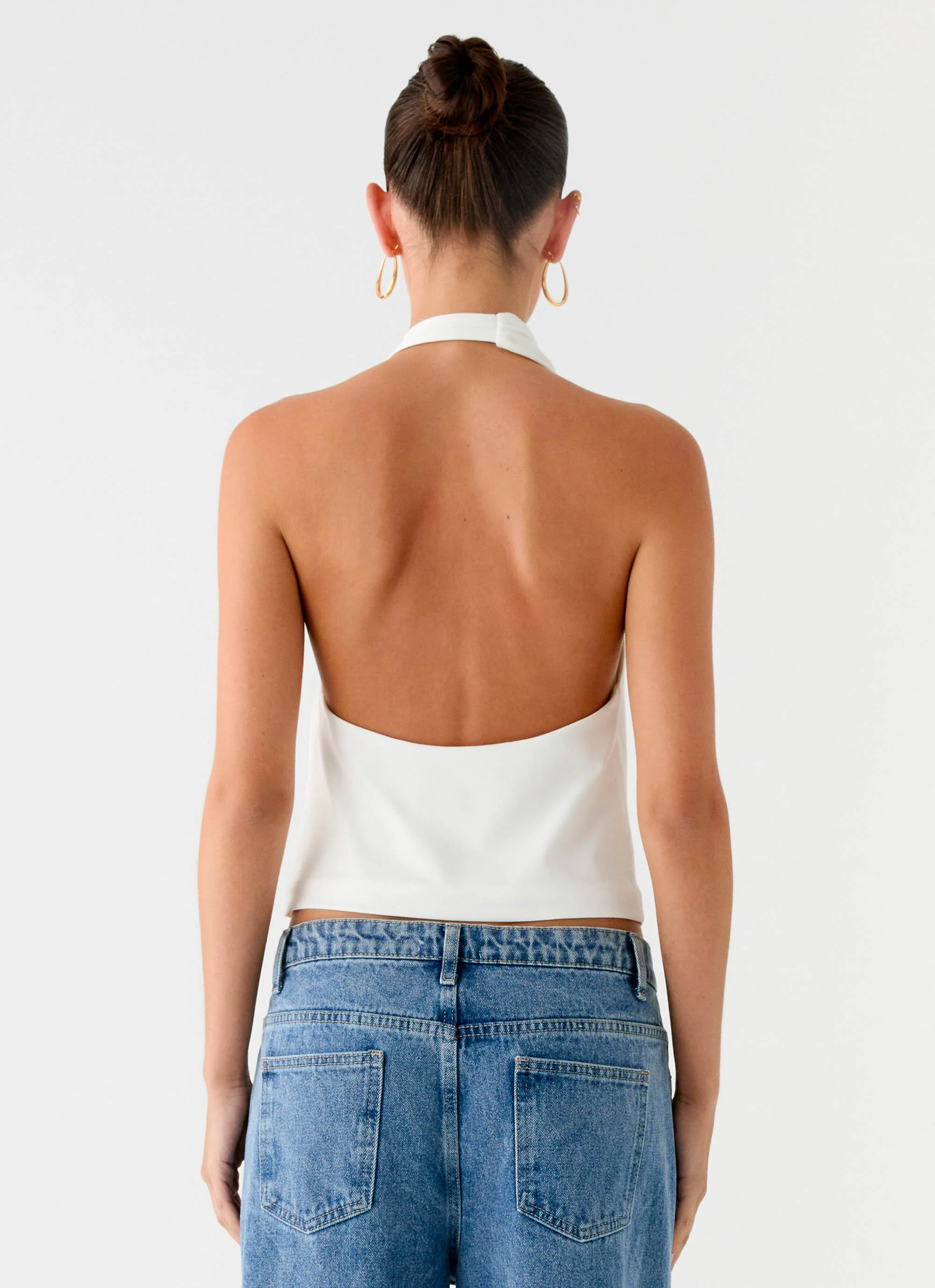 Zaylee Belt Cowl Top - White