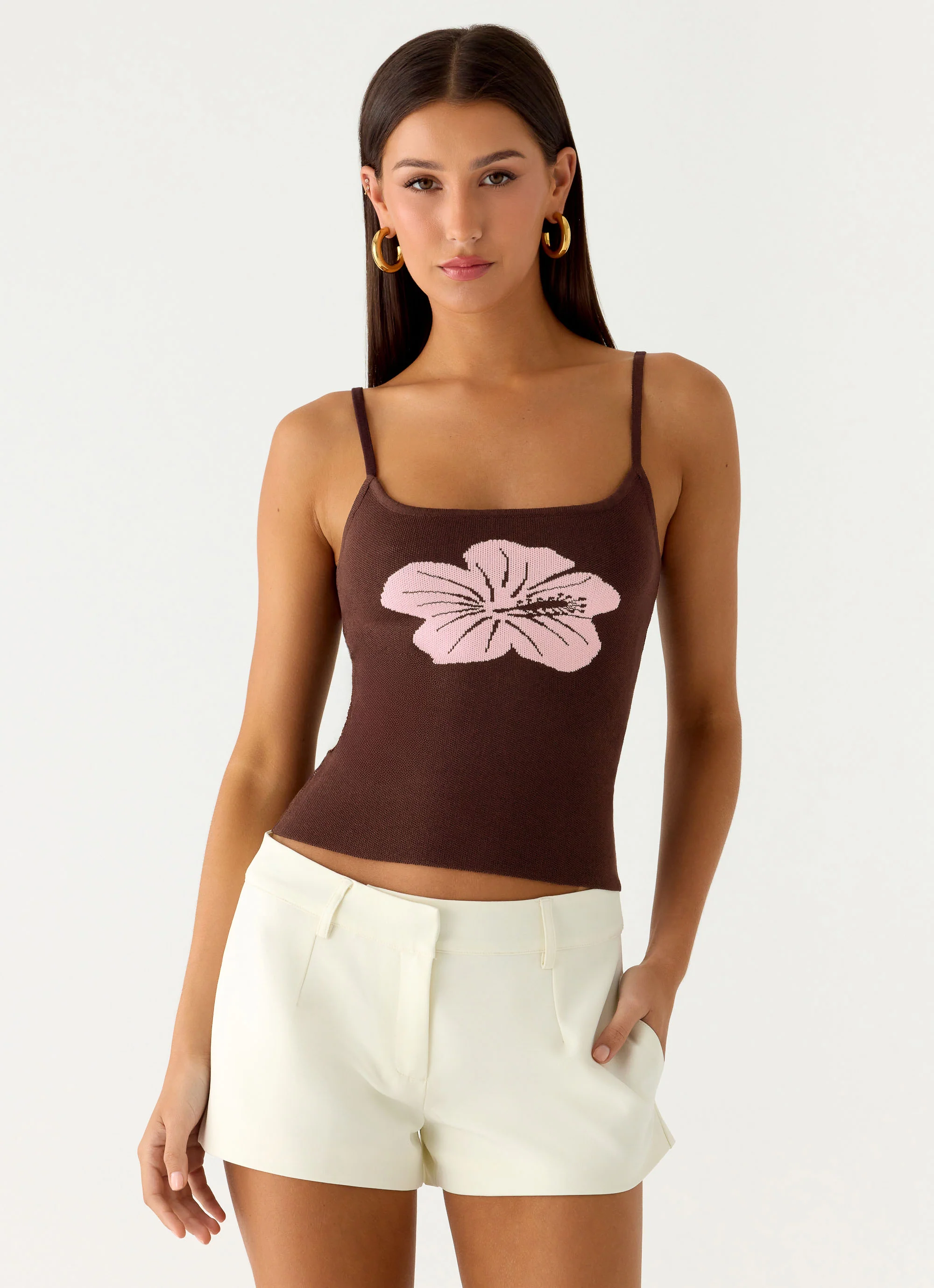 Ofira Knit Tank Top - Espresso Meadow