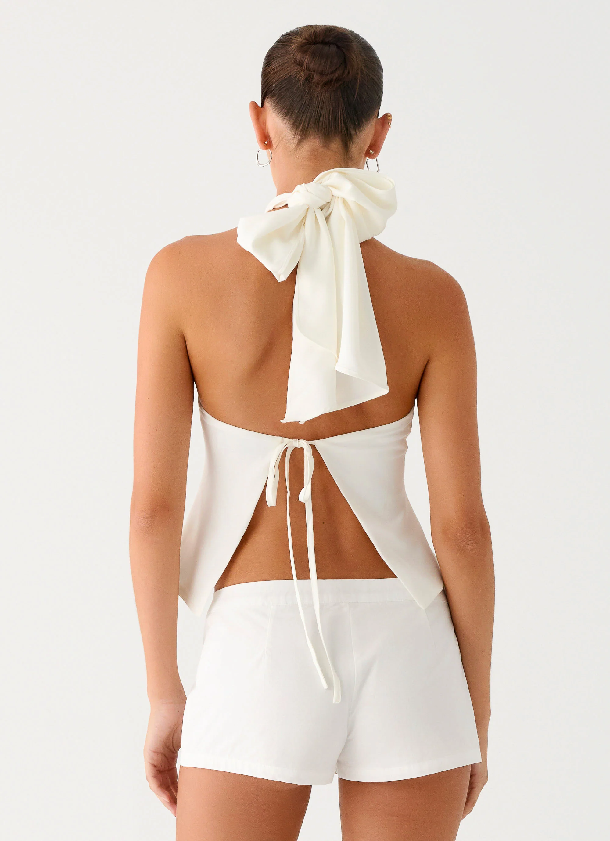 Maddox Scarf Top - White