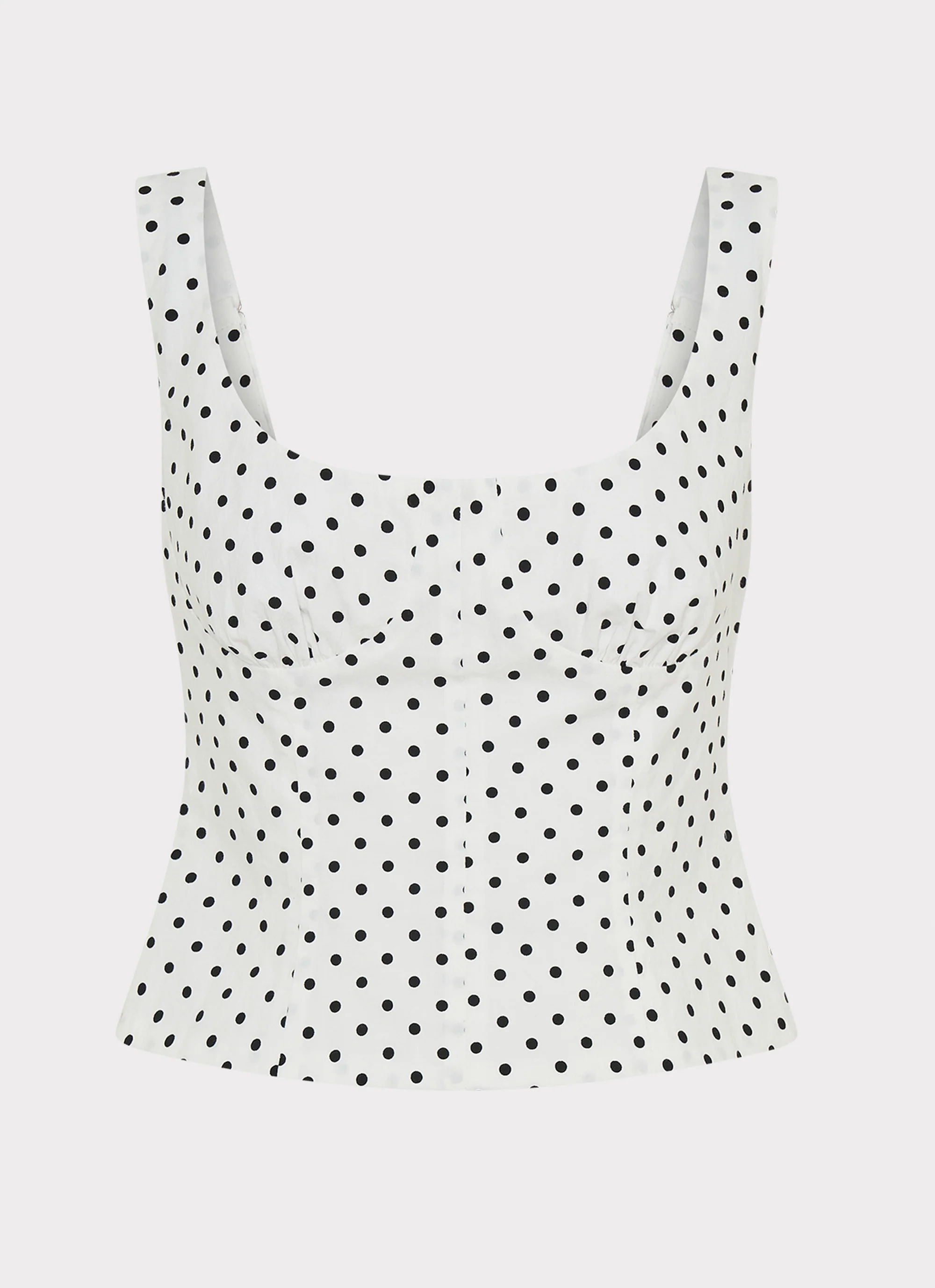 Coastline Bustier Top - White Polka Dot