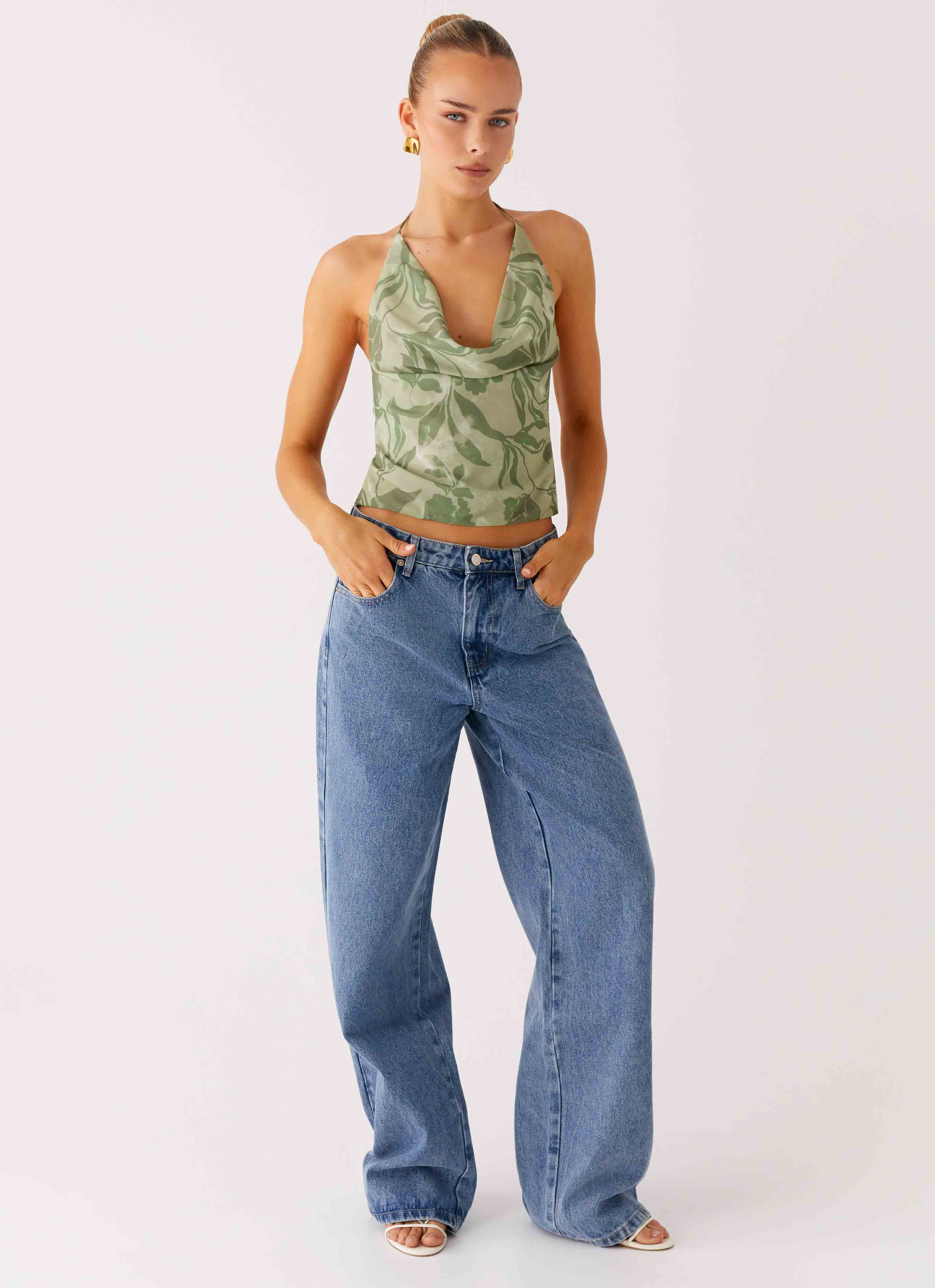 Elspeth Cowl Top - Jade Fern