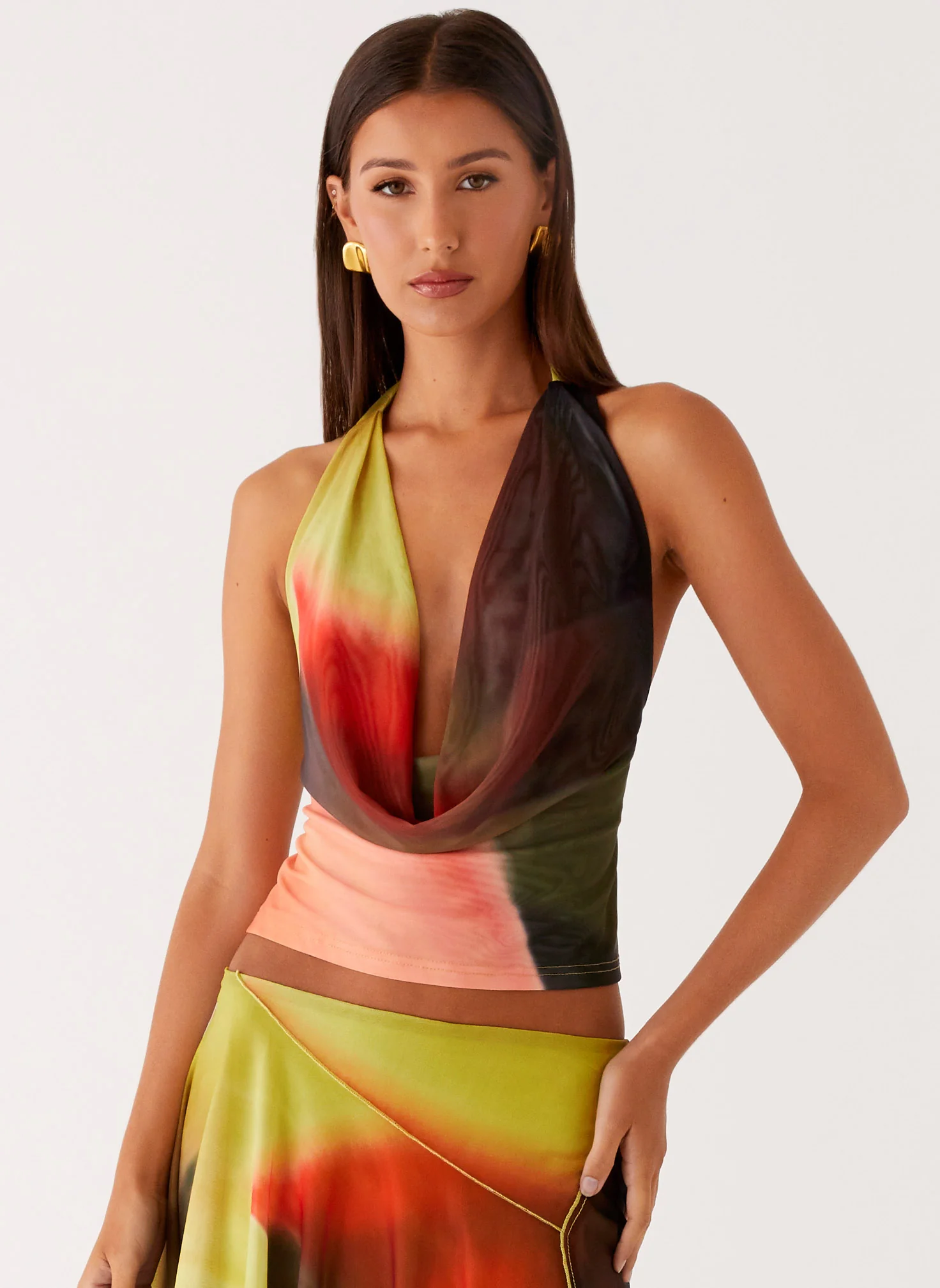 Lustra Cowl Top - Moody Floral