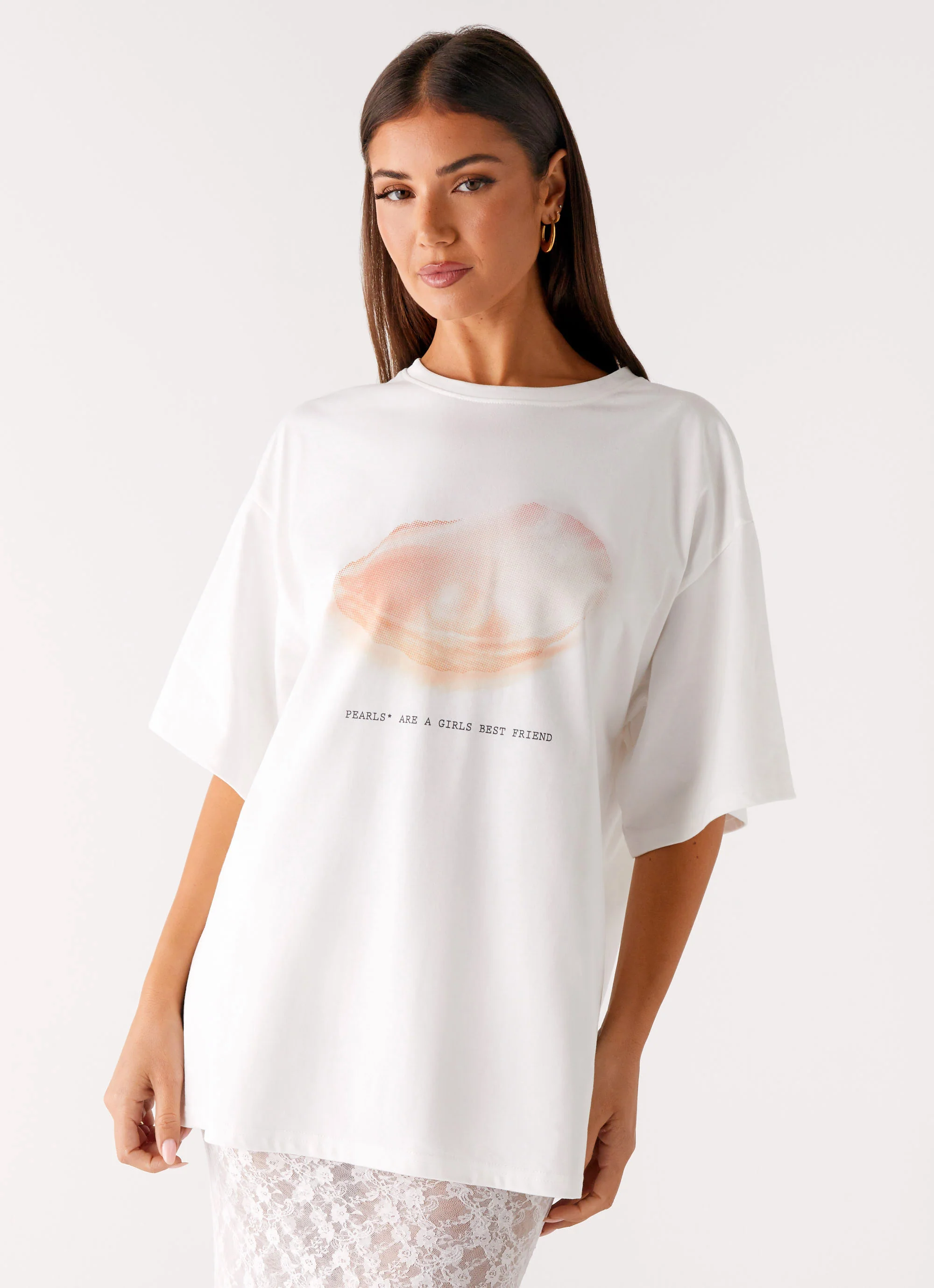 Pearl Oversized Tee - White