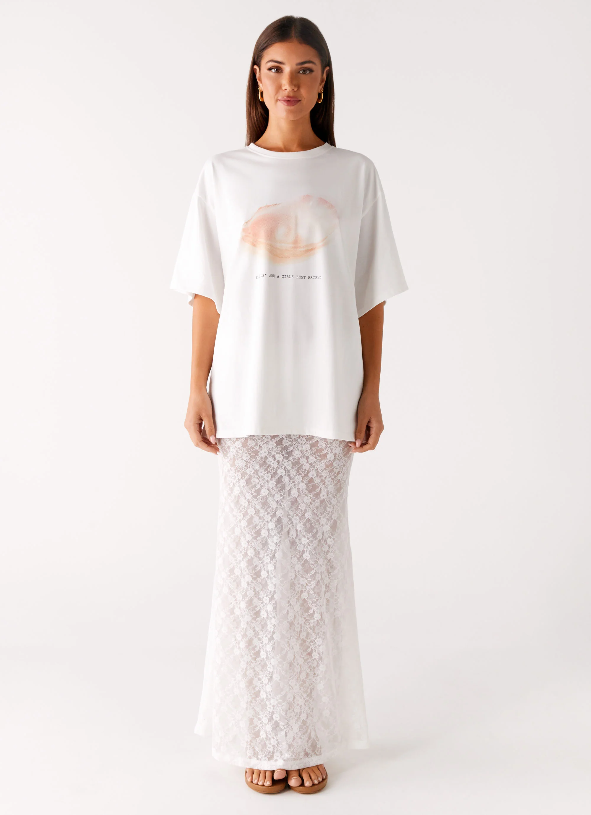 Jaz Lace Maxi Skirt - White