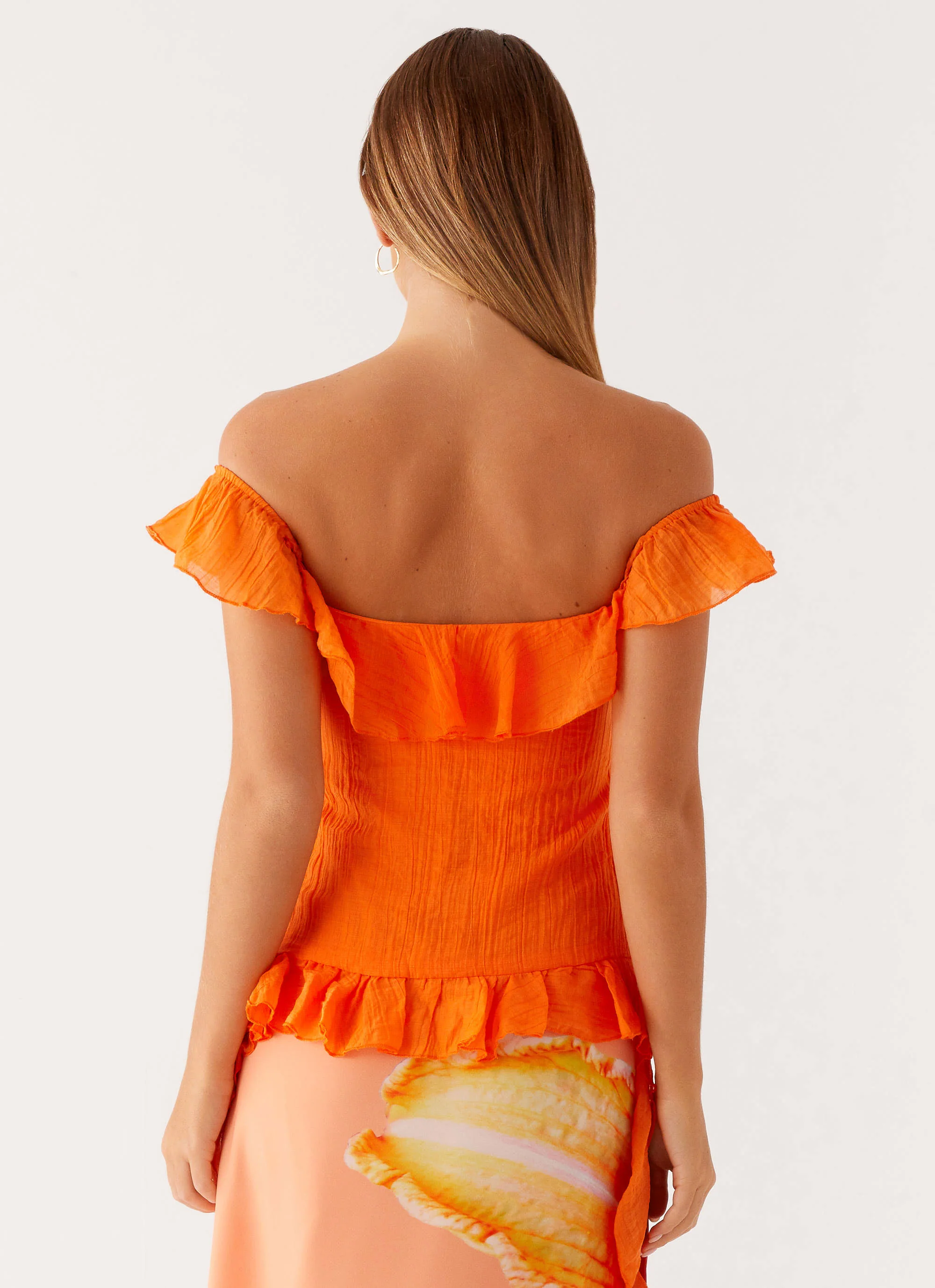 Dylan Off Shoulder Top - Orange