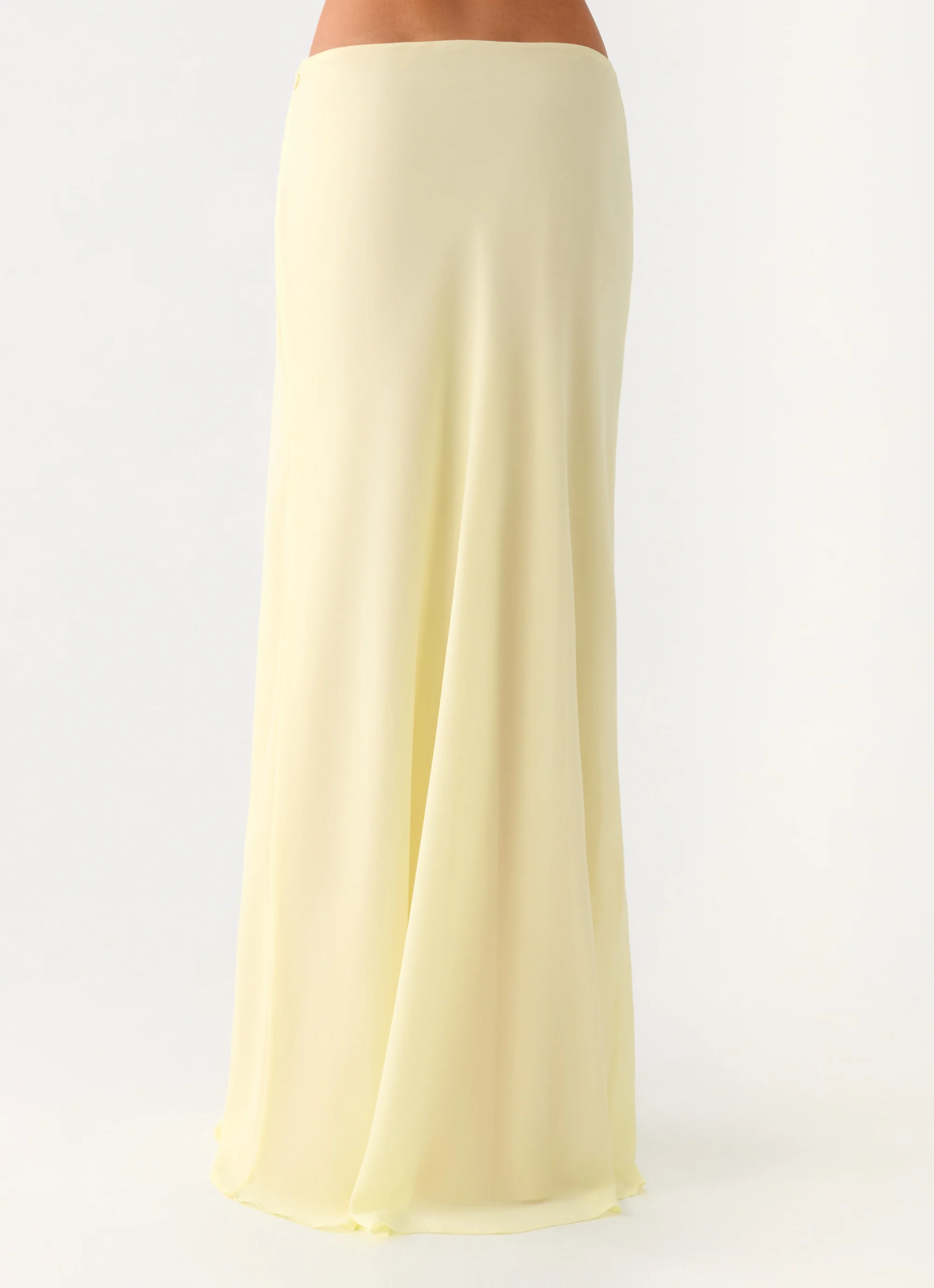 Star Girl Chiffon Maxi Skirt - Yellow