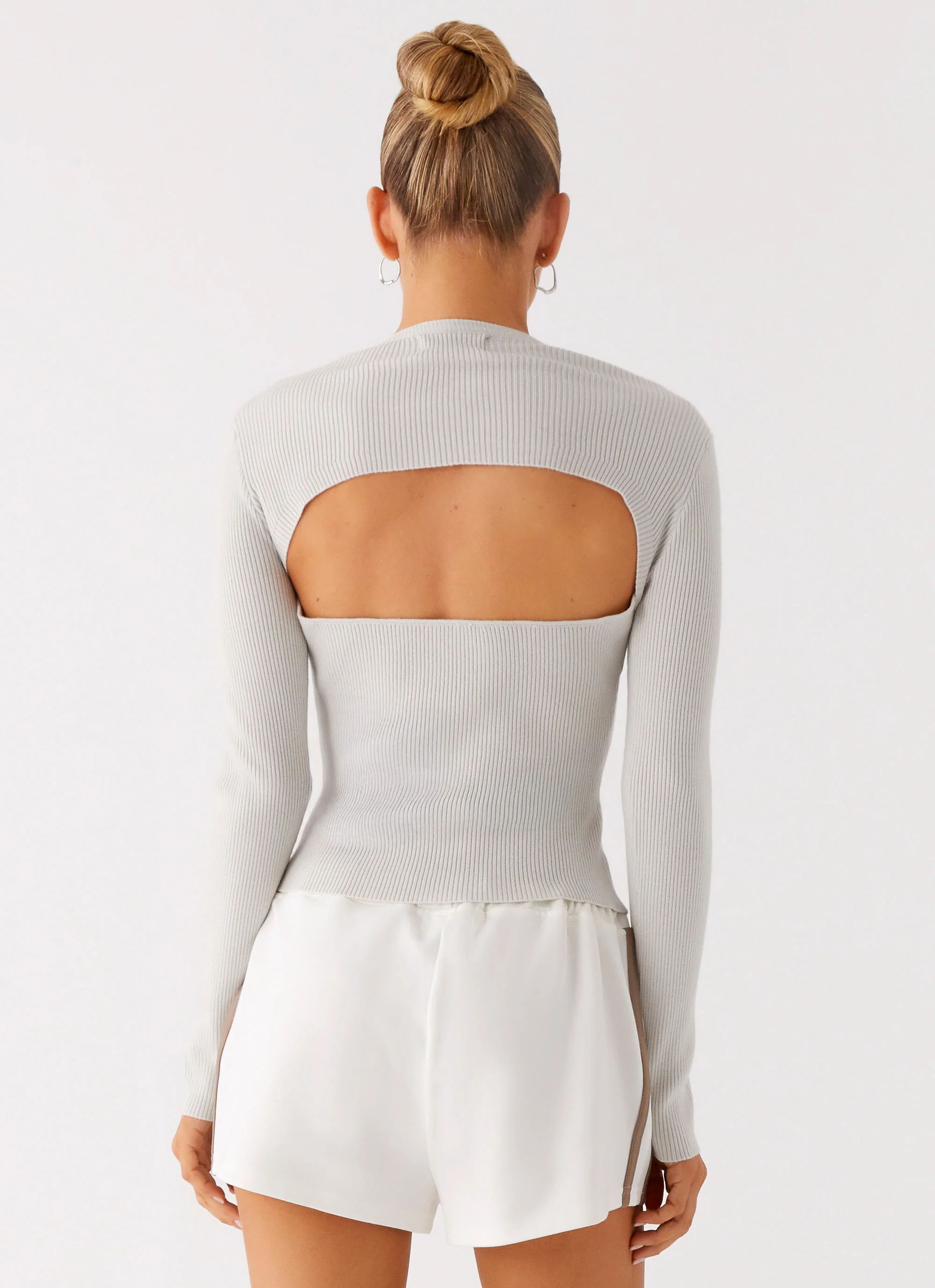 Carissa Open Back Top - Grey