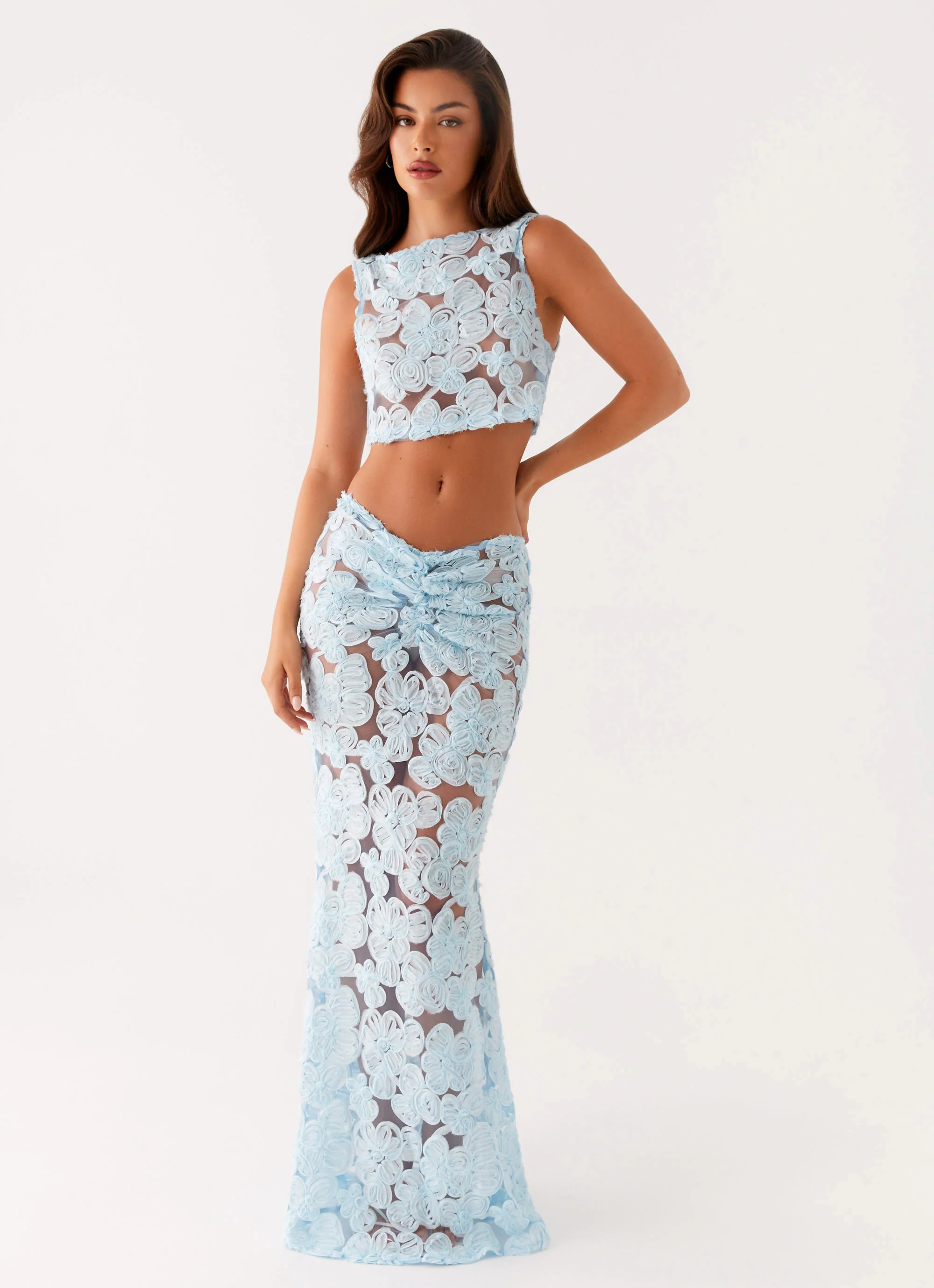 Fiorella Floret Maxi Skirt - Blue