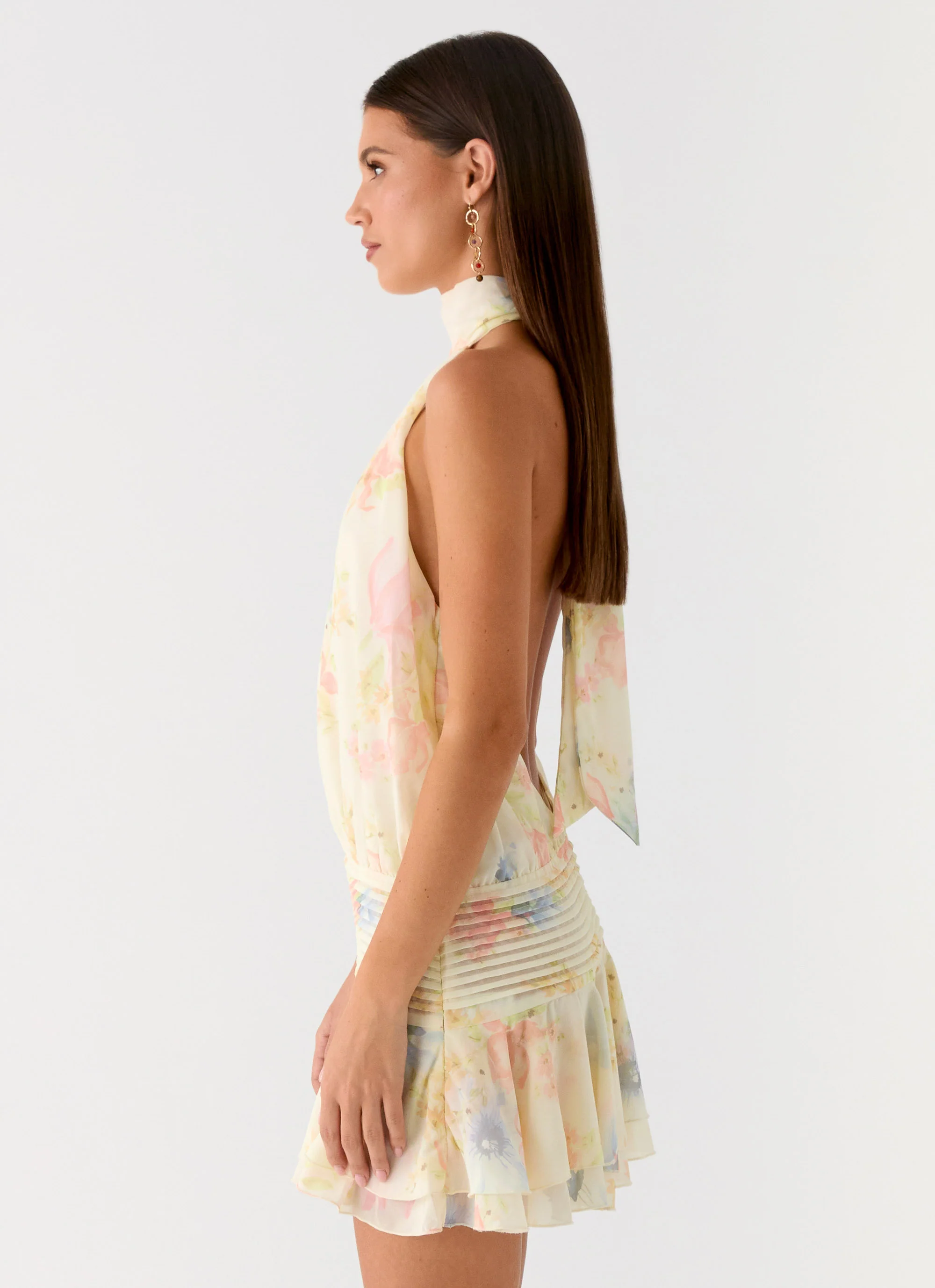 Willow Chiffon Mini Dress - Spring Meadow